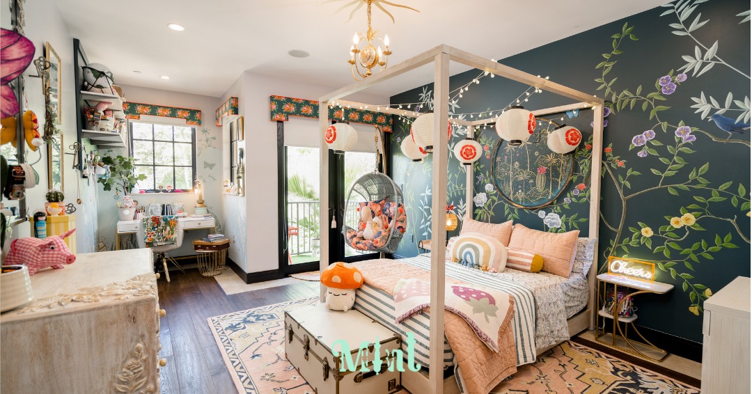Some projects stay with you long after they're done, and this one is certainly one of them. This artsy, Chinoiserie-inspired bedroom in Coconut Grove was designed for a pre-teen with a big imagination and an even bigger personality.
From the moment we started, I knew beautiful wouldn't be enough. This space needed to feel like her! Her interests, her energy, her world. The canopy bed, the hanging chair, the layered mix of patterns and color, every single detail chosen with her in mind. That's what a great bedroom should be: a sanctuary that belongs to no one else.