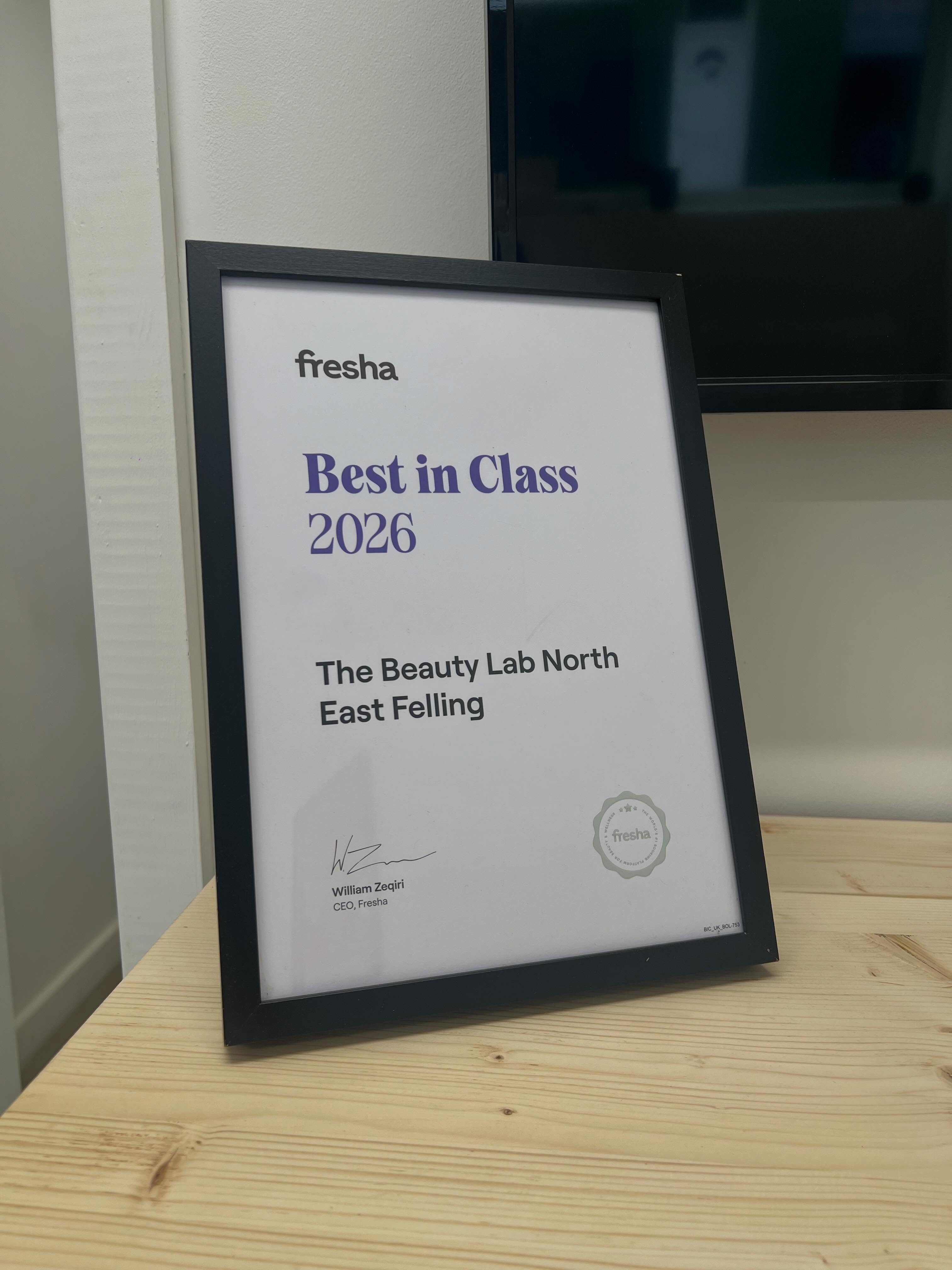 🙏🏻 FRESHA 2026 BEST IN CLASS AWARD 🙏🏻
We have only just begun 👀
Here’s to continuing to provide the highest standard of treatments, exceptional service, and helping you all look and feel your absolute best.
Thank you for being part of our success! 🥂✨
#FreshaBestInClass2026 #AwardWinningSalon #TheBeautyLabNorthEast #BeautyExperts #ThankYou
