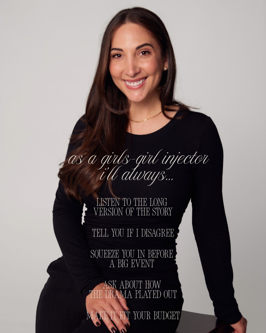 The one thing a patient says that always sticks out? "I trust you"
Because I'll always be a girls-girl, ill tell it like it is, ill always have your best interest in mind and ill teach you why certain things are right for you and why others aren't. No more guessing, just guidance navigated by trust.