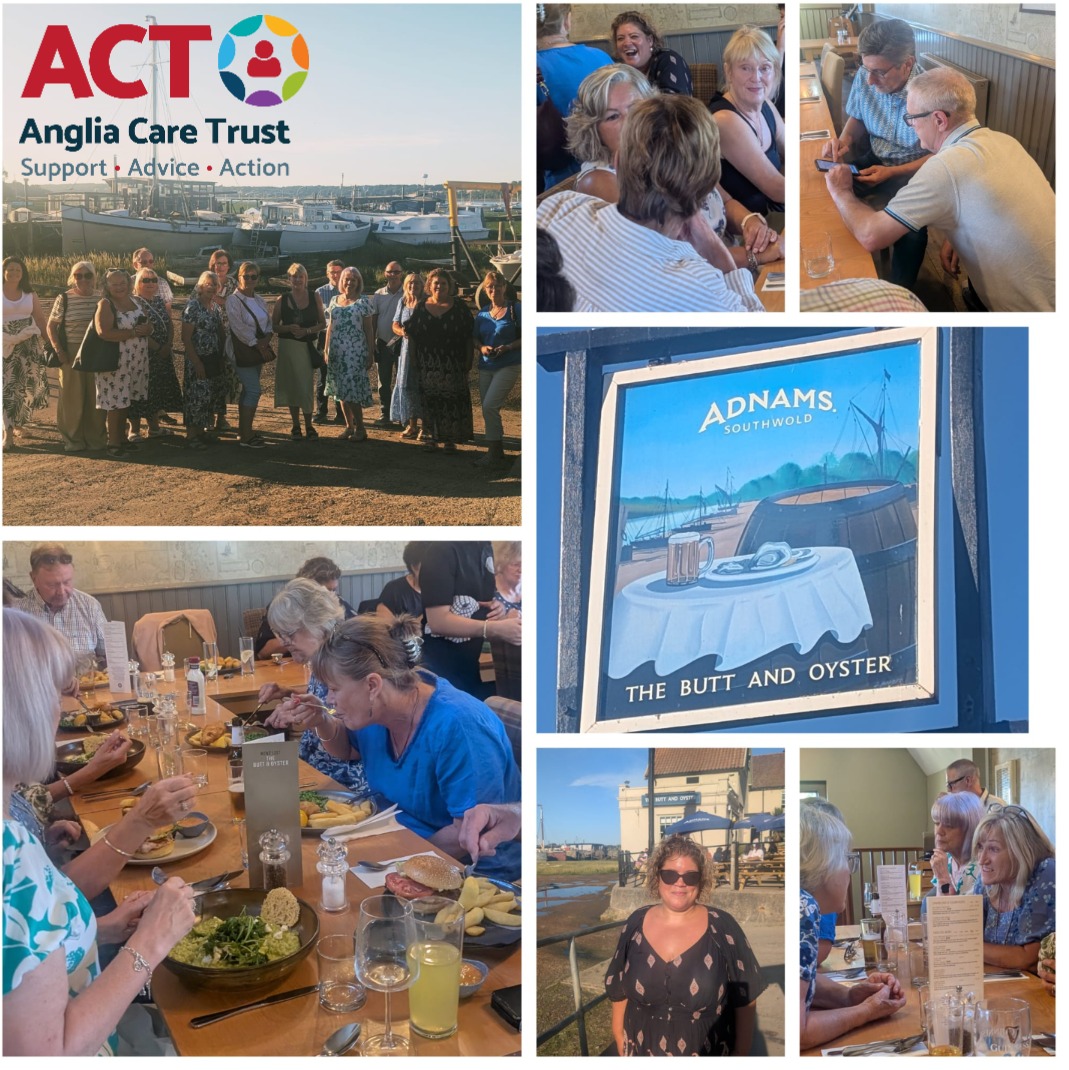 Another evening and another opportunity to celebrate some of the people who make such a difference to our work.
This time, we were delighted to welcome more of our volunteers to The Butt and Oyster for a relaxed summer get-together filled with delicious food and plenty of catching up.
Our volunteers give a lot throughout the year, so it's always a pleasure to spend time saying thank you and recognising their commitment and kindness.
To everyone who joined us – thank you, we hope you had a fantastic evening and left feeling appreciated!
#ThankYouVolunteers #VolunteerAppreciation #Community #MakingADifference #AngliaCareTrust
