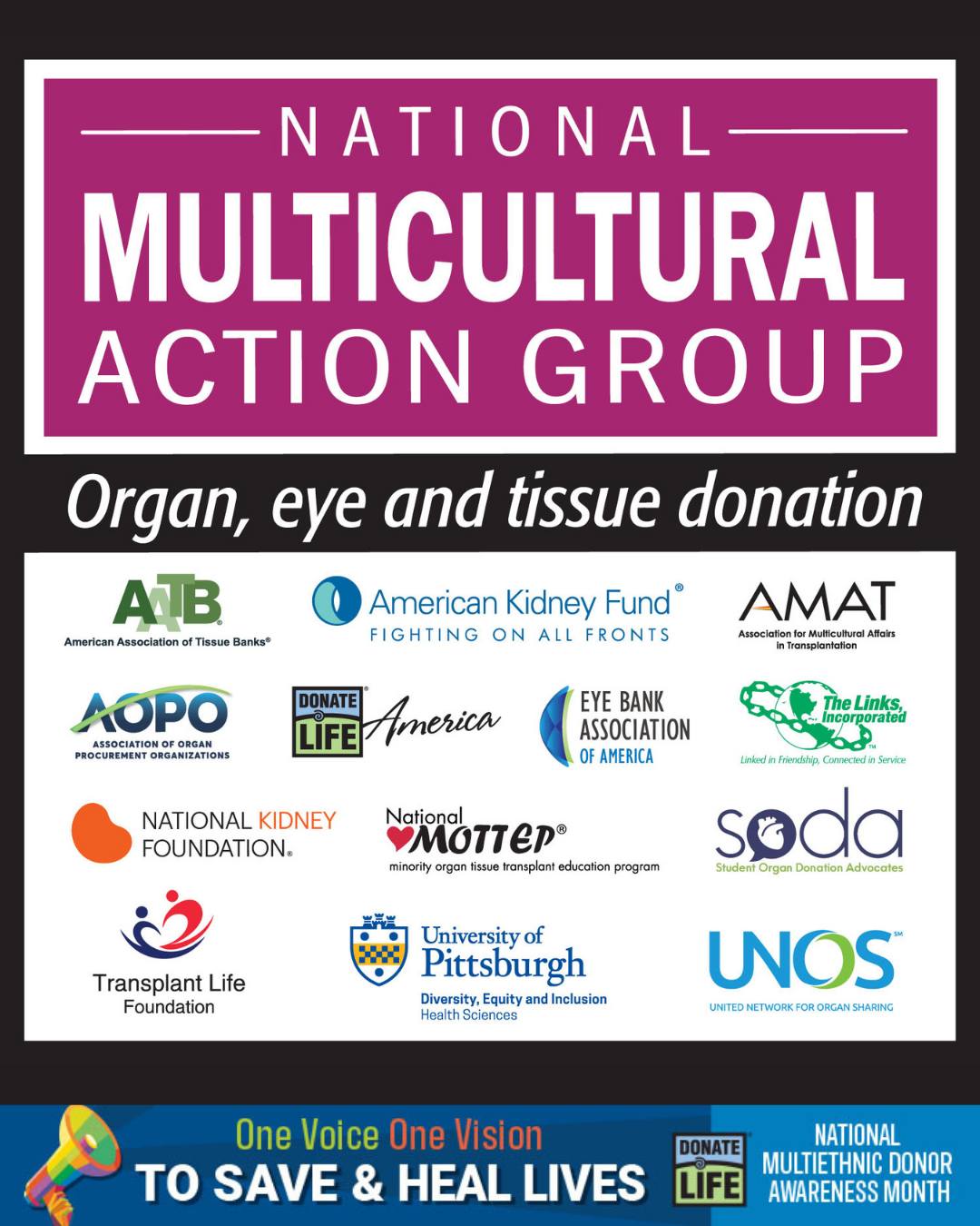 SODA is honored to be part of the National Multicultural Action Group, which hosts National Multiethnic Donor Awareness Month 💙
Don't forget: To celebrate August, we're hosting a raffle! High school, college, and graduate/professional students who post about #NMDAM can win party-sized boxes of snacks and candy. More details at sodanational.org/nmdam.