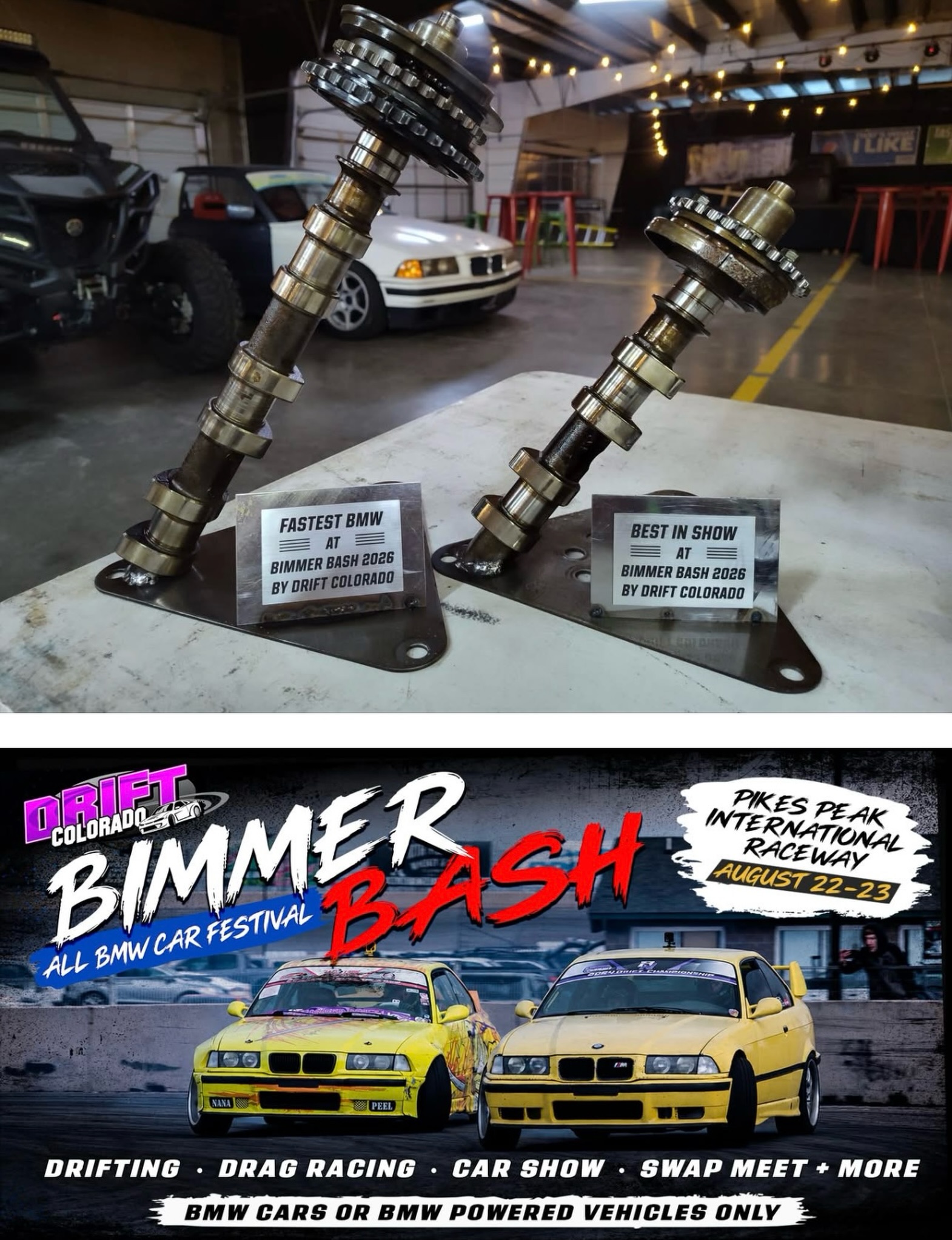 Who is going to be taking home these badass trophies for Fastest BMW and Best In Show today at Bimmer Bash at Pikes Peak International Raceway?! Tickets still available for Saturday & Sunday at DriftColorado.com or at the gate all day!
@ppir
@carsforeveryoneco
@dtemvmt
#bmw #pikespeakinternationalraceway #coloradocarscene #bmwcolorado #coloradogram