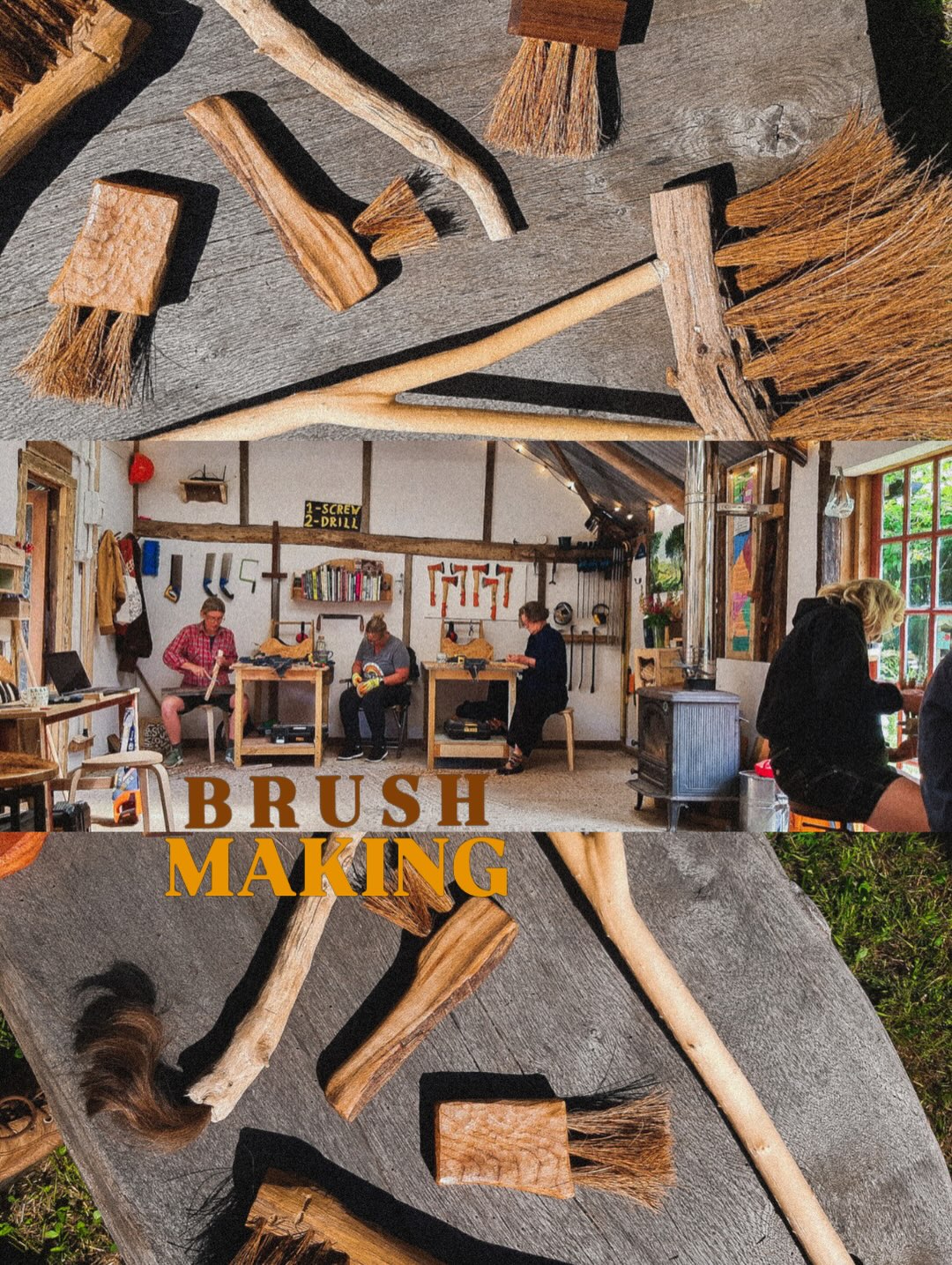 The first in our Craft Summer line up was Brush Making by @r.a.e.woods.
First students formed entirely unique handles by hand from a mix of sustainable timber, using a range of knives, hand and power tools. Then Rae showed them multiple stitching techniques with natural fibres - they then spent the rest of the day forming the bristles of their brushes. And a diverse range of brushes they were! Paint brushes, table top sweeps, broomsticks brushes and everything in between!
Low income and bursary places meant people could attend regardless of income, something we’re really proud of offering and succeeding on. Our non profit mission is mainly in empowering people with everyday tools and diy carpentry skills but every now and then magical wood craft has its place, for restful creativity and the soul!
Thanks @r.a.e.woods for teaching the course!
/ /
#woodcraft | #woodwork | #brushmaking | #woodcarving | #communityworkshop | community carpentry | heritage woodcraft | sustainable woodwork
| inourhands