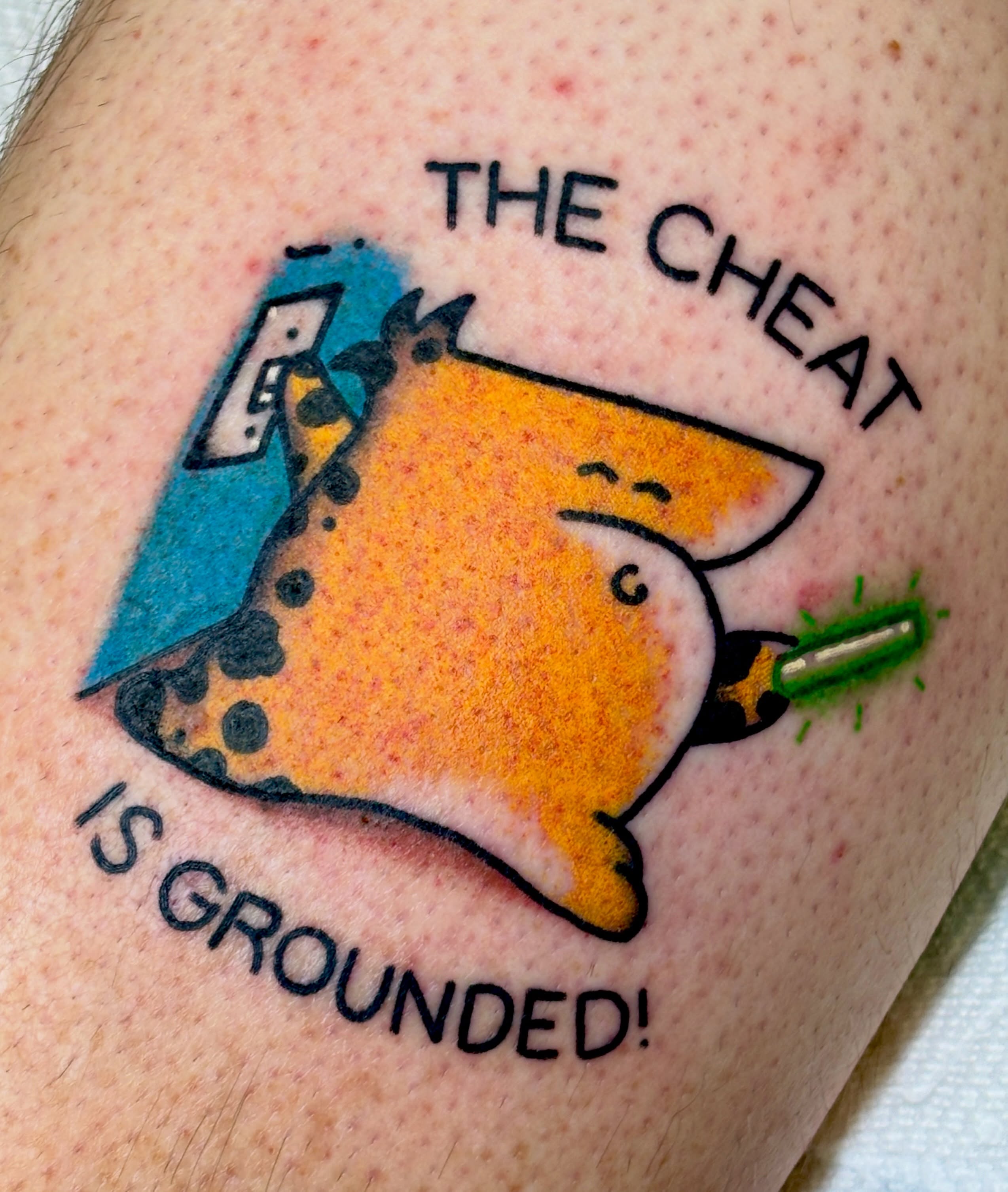 Ben's taking the Cheat back to Arizona, thanks for coming by!! Just a reminder that I have not one but TWO whole sheets of repeatable homestar runner flash. Don't see your favourite joke but want a custom tattoo of it? No probalo! just shoot me an email, which I'll answer with my boxing gloves on.