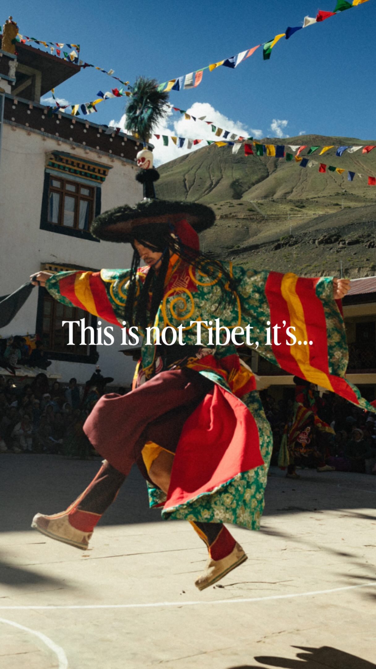 This is not Tibet, this is a secret corner of Nothern India.
Deep in Spiti Valley, Kungri Monastery is the only major sanctuary of the Nyingmapa school, the oldest tradition in Tibetan Buddhism.
Once a year, just as in Tibet, the valley comes alive for the sacred Cham festival.
Monks perform a moving meditation donning wrathful masks to embody protective deities, defeat accumulated negative forces, and place the entire valley under divine protection for the year ahead.
#spitivalley #tibetanbuddhism #chamdance #traditionalfestival