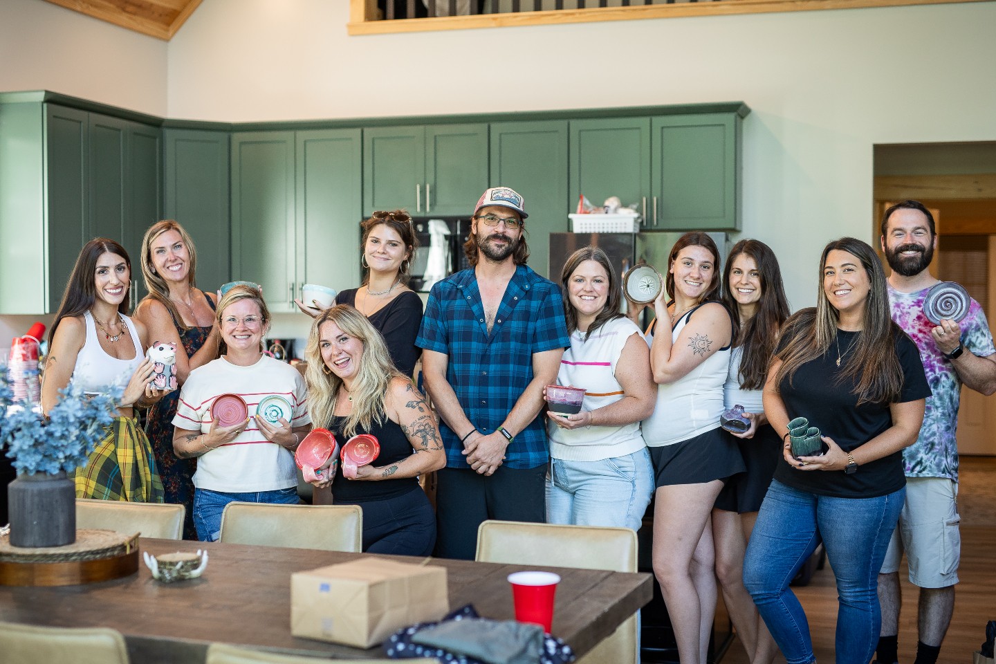 One of the best things about handmade pottery is that every piece has a story.
Mike recently created a personalized piece for each person in this photo, turning a simple gathering into something they'll remember for years to come.
We feel lucky to have artists like Mike as part of the All Hands community. Thanks for sharing your creativity and reminding us why handmade gifts mean so much.