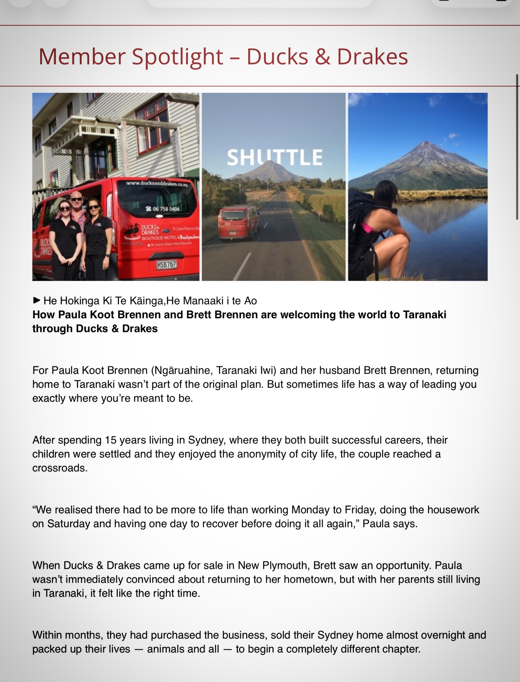 The latest member spotlight of He Toronga Pakihi ki Taranaki, supporting a network of Māori owned small businesses in Taranaki.
We had the pleasure of being interviewed last month, you can read the full article for a backstory of how Ducks & Drakes came into the hands of Brett and Paula on the HTPKT website! 😌