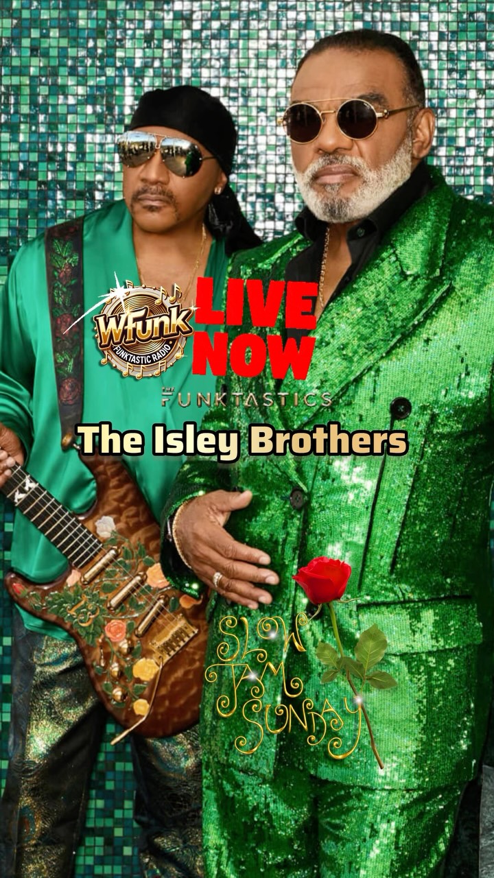 🌹 LIVE NOW! The Isley Brothers “Slow Jam Sunday” Playlist Party! 🎶💚💙 Tap in 👉🏼 Now for the best in slow jams! 📻 WFUNK Funktastic Radio 📻 #isleybrothers #slowjams #rnb #oldschoolmusic #fyp
