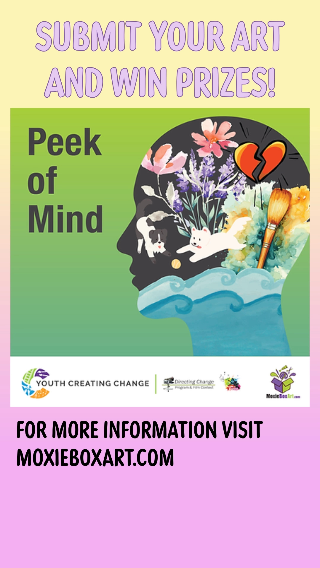 Moxiebox is proud to sponsor Youth Creating Change! 🎨✨ This is your chance to showcase your talent and make a difference. Submit your artwork for a shot at amazing prizes and to be part of something bigger. Don't miss out on this opportunity! Find more information at Moxieboxart.com.
#YouthCreatingChange #Moxiebox #ArtForChange #SubmitYourArt