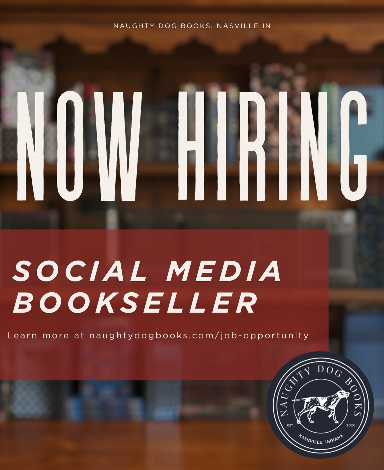 Ever dreamed about working in a bookstore? Now is your chance!😍📚
If you have a passion for reading, media, and design, we want to hear from you.
Learn more about the position and apply now using the link in our bio.🔗🥳
***UPDATE: THIS IS AN IN-PERSON POSITION***
🏷️ bookseller job | indiana | now hiring | book lovers | readers of indiana | bookstores hiring in Indiana