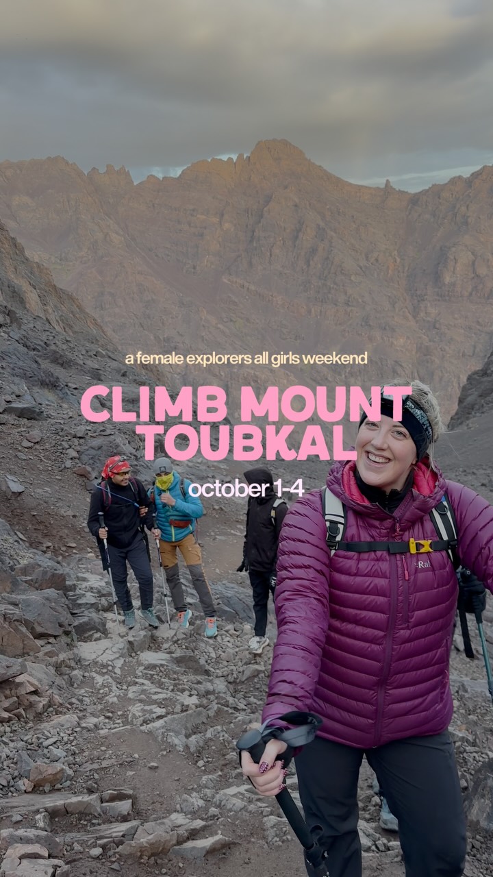 We’re down to our final few spots for our next Mount Toubkal trip! 🇲🇦 end the year with an incredible personal achievement and join us from 1-4 October, as we head back to the Atlas Mountains for another girl-maxing weekend climbing North Africas highest peak 🏔️
This is an all-girls adventure, with full support on kit, training, and prep! Plus a private refuge dorm and all the motivation and sisterhood you could ask for, before, during and after the climb
Comment MOUNTAIN below and we’ll send all the details sent straight to your DMs 📥
#toubkal #mounttoubkal #hikergirl #girlswhohike #adventuregirls