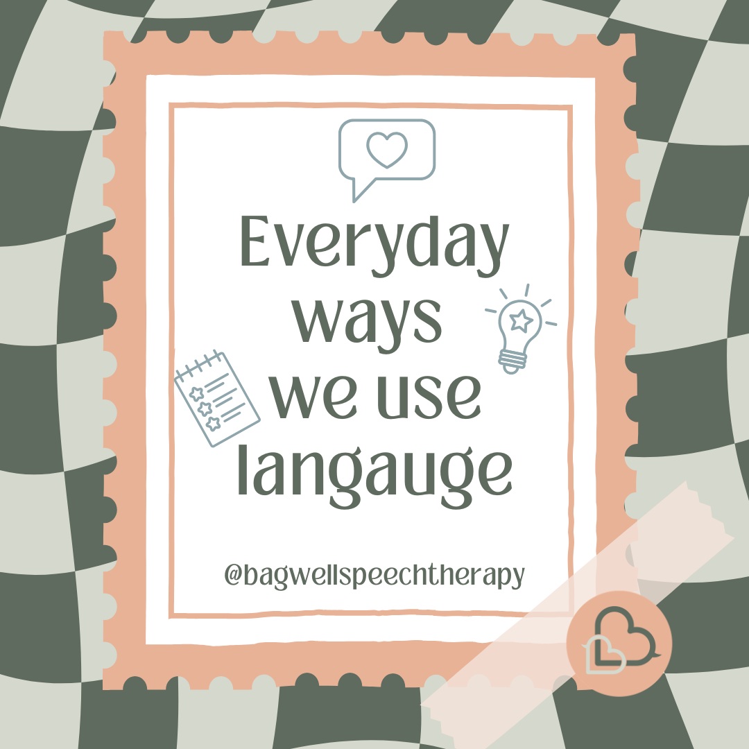 When you think of the ways we use language, what comes to mind?
Maybe labeling things, making requests, asking questions or making comments. But what about all the other ways we use language?
We often forget about them when teaching our children or clients. Protesting, refusing, being silly, humor, telling stories, etc. are all just as important.
Remember to try and incorporate various language functions into your goals/sessions to ensure we are teaching children ALL of the ways they can use language and not just the ones that are easy to target and write a goal for!
Follow along for more speech and language ideas.
@bagwellspeechtherapy
#bagwellspeechtherapy #pediatricSLP #SLP #MISLP #speechandlanguageideas
