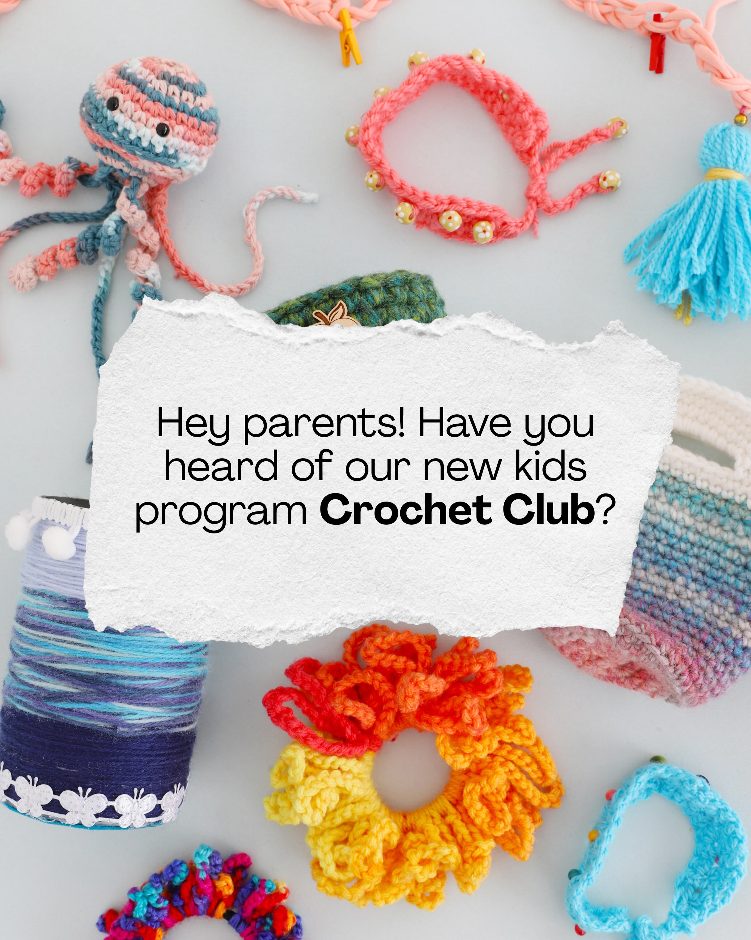 Hook, loop, repeat and make something totally your own! Our Crochet Club is the perfect place for young makers to learn the basics, creating projects from crochet bags to stuffies. Advanced crocheters will dive into advanced stitches such as amigurumi, granny squares and more!
Don’t wait, register your kiddo today!
🧶 CROCHET CLUB
👩🎨 GR.4 - GR.8
🗓️ Wednesdays at 4pm - 5:30pm
🎨 This club focuses on learning the basics of crochet or honing in on advanced techniques depending on your child’s crochet skills.
PLUS - after-school pick-up and sibling discounts available! Registration is now open for fall 2026 - register your child today!
Kids Crafts Toronto | East End Toronto Moms | Kingston Road Village | After School Clubs Toronto | Upper Beaches Toronto | Kids Activities Toronto