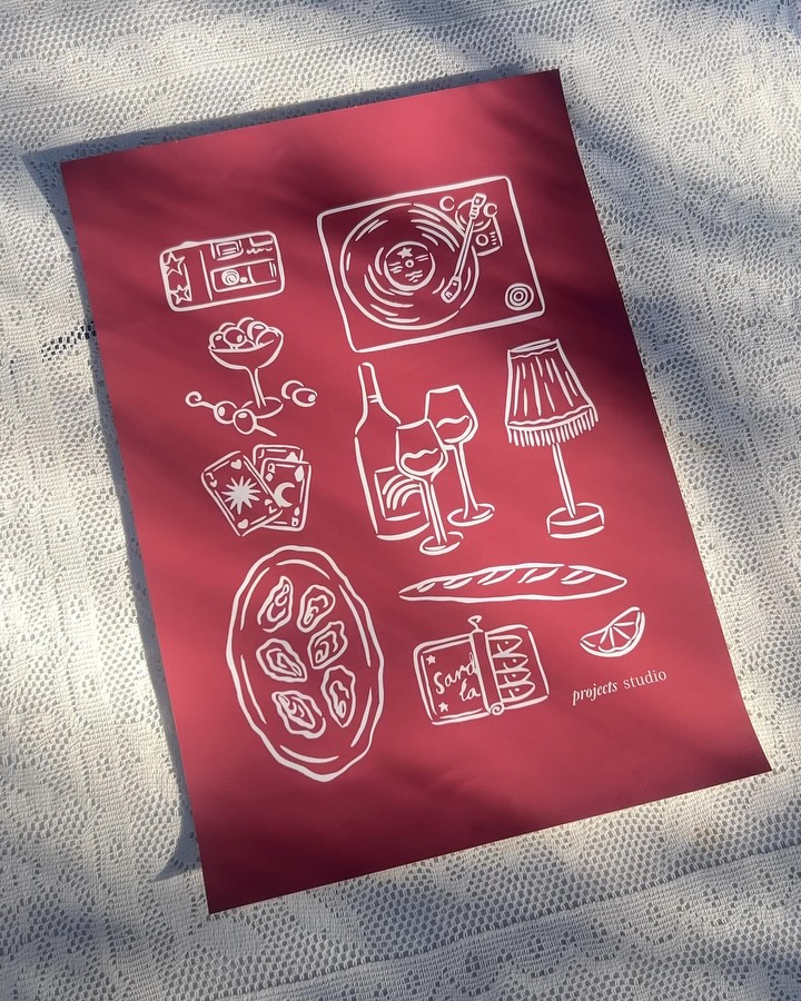 The red red wineeee bar print is live on Projects Print Club website now!! Just wanted to also say thank you for supporting small business as always, every order means the world to me ❤️ A look into the process from hand drawn in ink pen, to a test print from officeworks to see colour then uploaded to my print website ! I inverted the colours for a red background which felt more moody and wine bar esque 🍷
(This is a scheduled post I am currently in Bali on a girls trip hehe! Thank you again for the unwavering support while I’m away !!!!)
-
-
-
#winebarillustrations #printprocess #handdrawnart #artworkoftheday #wallart
🏷️ wall artwork, wall prints for your home, hand drawn art, hand drawn wall art process, print club, wine bar illustrations, hand drawn illustration process to digital art, artwork line art style, artwork for your home, fun hand drawn prints, wine bar print, bar cart print, red background print, bold style print for your home, projects print club, illustration designer, snacks and wine print, record player Friday nights jazz music bar camera illustrations