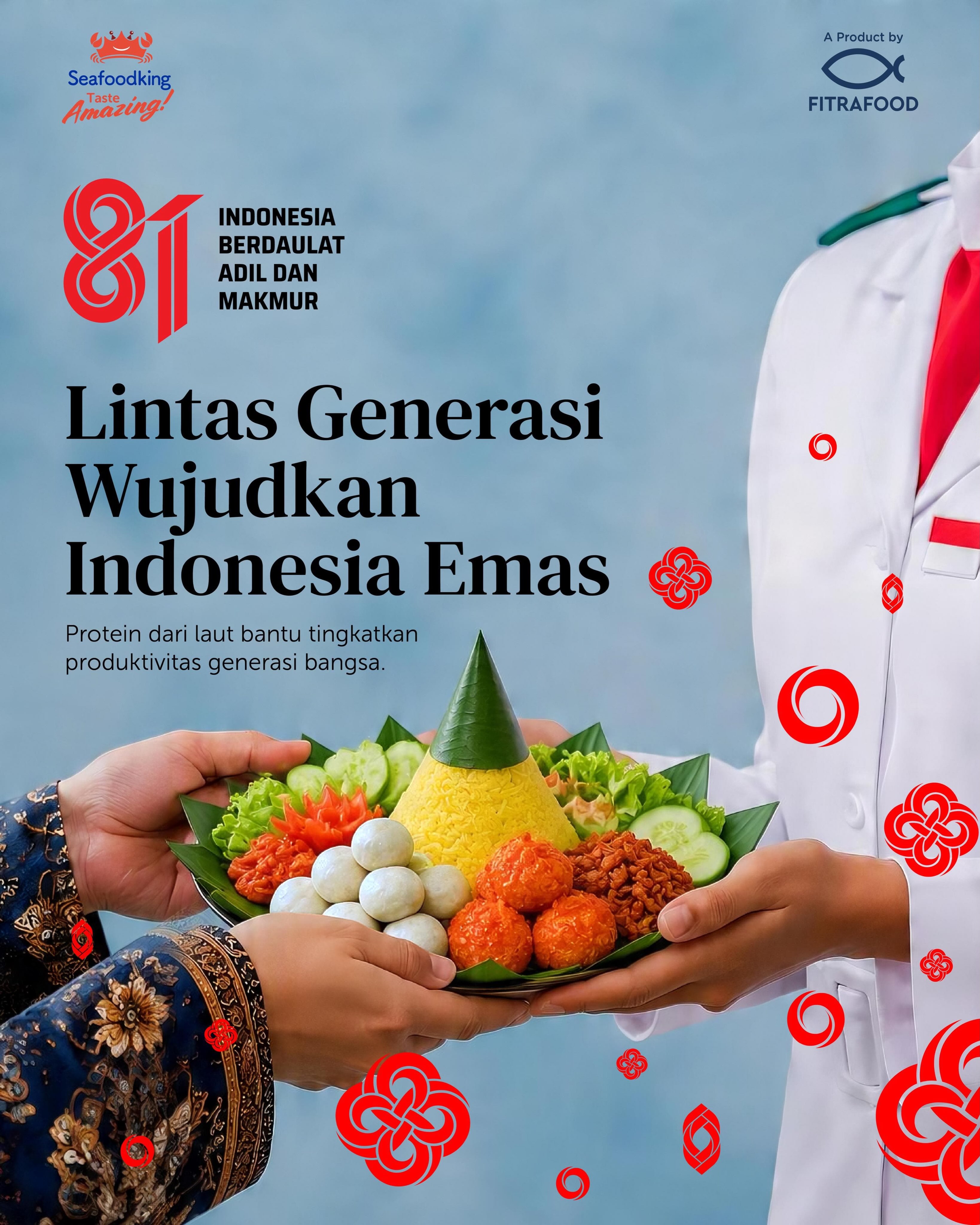 Dirgahayu Republik Indonesia ke-81!
Moms, kemerdekaan bukan hanya tentang mengenang perjuangan, tapi juga tentang terus bergerak bersama untuk mewujudkan Indonesia yang berdaulat, adil, dan makmur. Karena dari generasi ke generasi, kita punya peran untuk membangun masa depan yang lebih baik ✨
Yuk Moms, terus dukung generasi bangsa untuk tingkatkan produktivitas generasi penerus agar semakin Amazing! ❤️🤍
#Seafoodking #TasteAmazing #Fitrafood