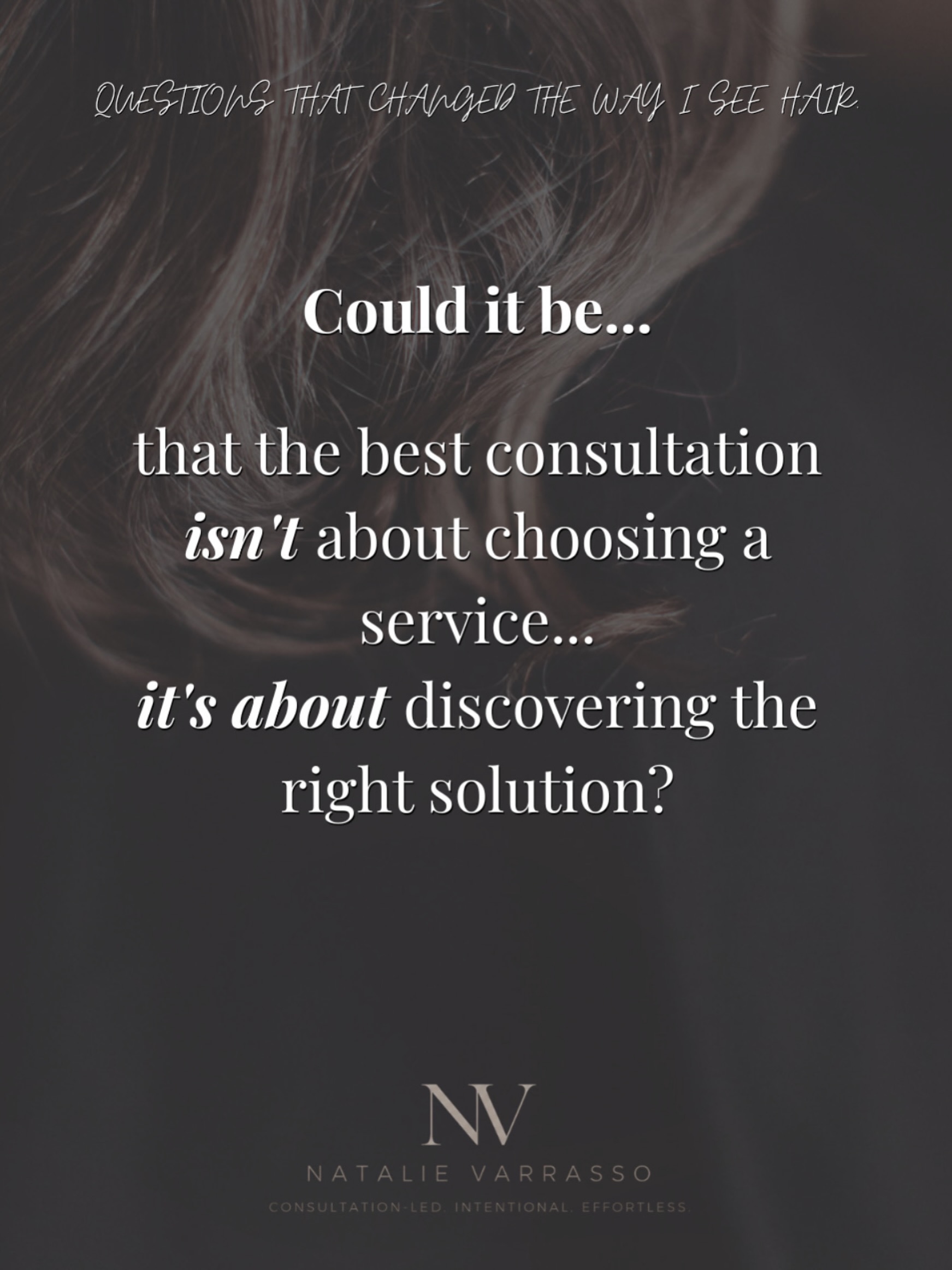 …The longer I work in hairdressing, the more I believe this.
A consultation shouldn’t begin with ”What service would you like?” It should begin with understanding what you’re actually trying to achieve — and why.
Sometimes the answer is a colour change. Sometimes it’s a different haircut. Sometimes it’s learning to work with a texture you’ve spent years fighting. And sometimes, the best advice I can give is to ‘do less, not more’.
That’s why consultation has become such an important part of the way I work.
Before technique comes understanding. Before recommending a service comes asking the right questions.
Because my job isn’t simply to perform a service.
It’s to help you discover the right way forward for your hair.