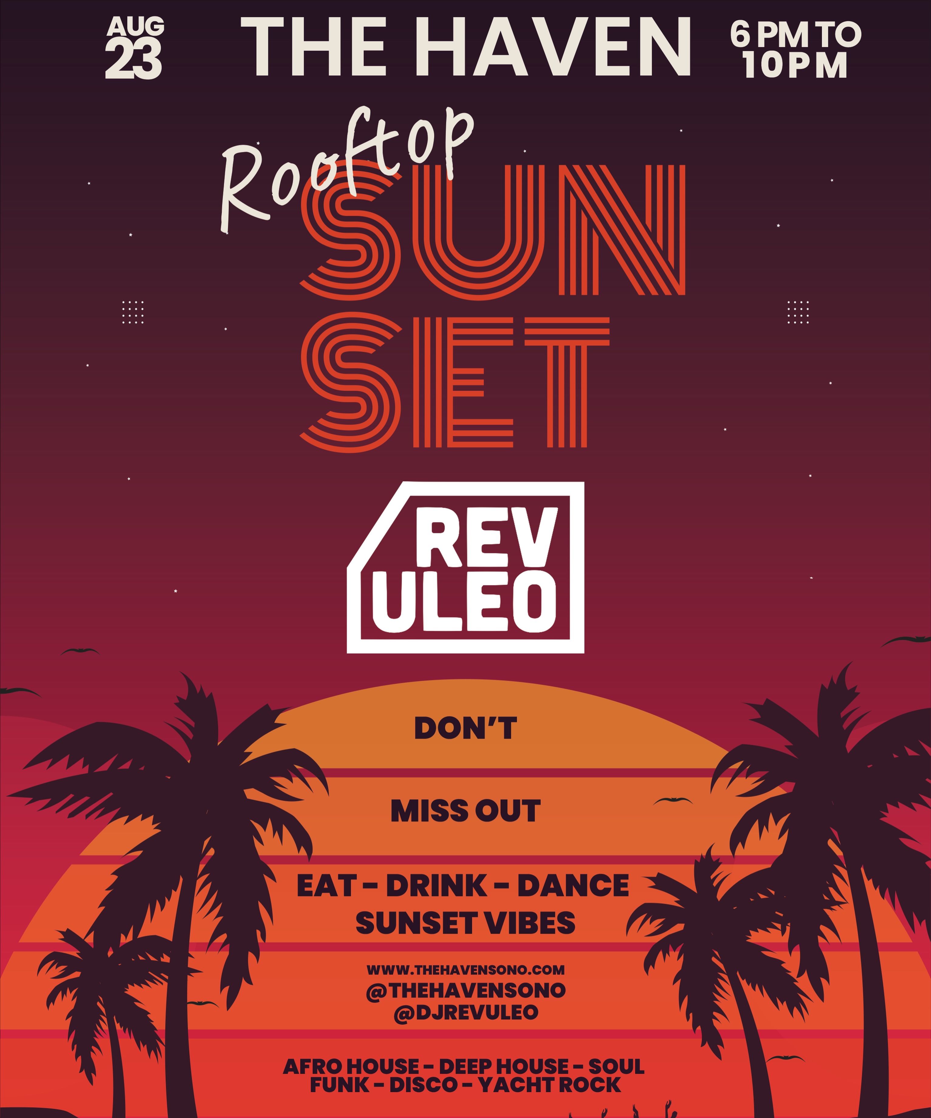 We’re back at @thehavenct this Sunday (8/23) for their sunset session from 7-10pm. We bringing the vibes to end the weekend right.