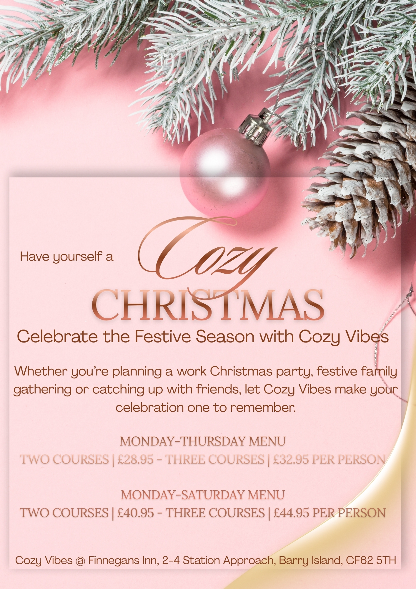 Its August...
But we're talking Christmas π
We'll leave this here & let you decide which day you're joining us! π
You can book here β¬οΈ
https://tablefox.co.uk/widget/cozy-vibes?promo=facebook
