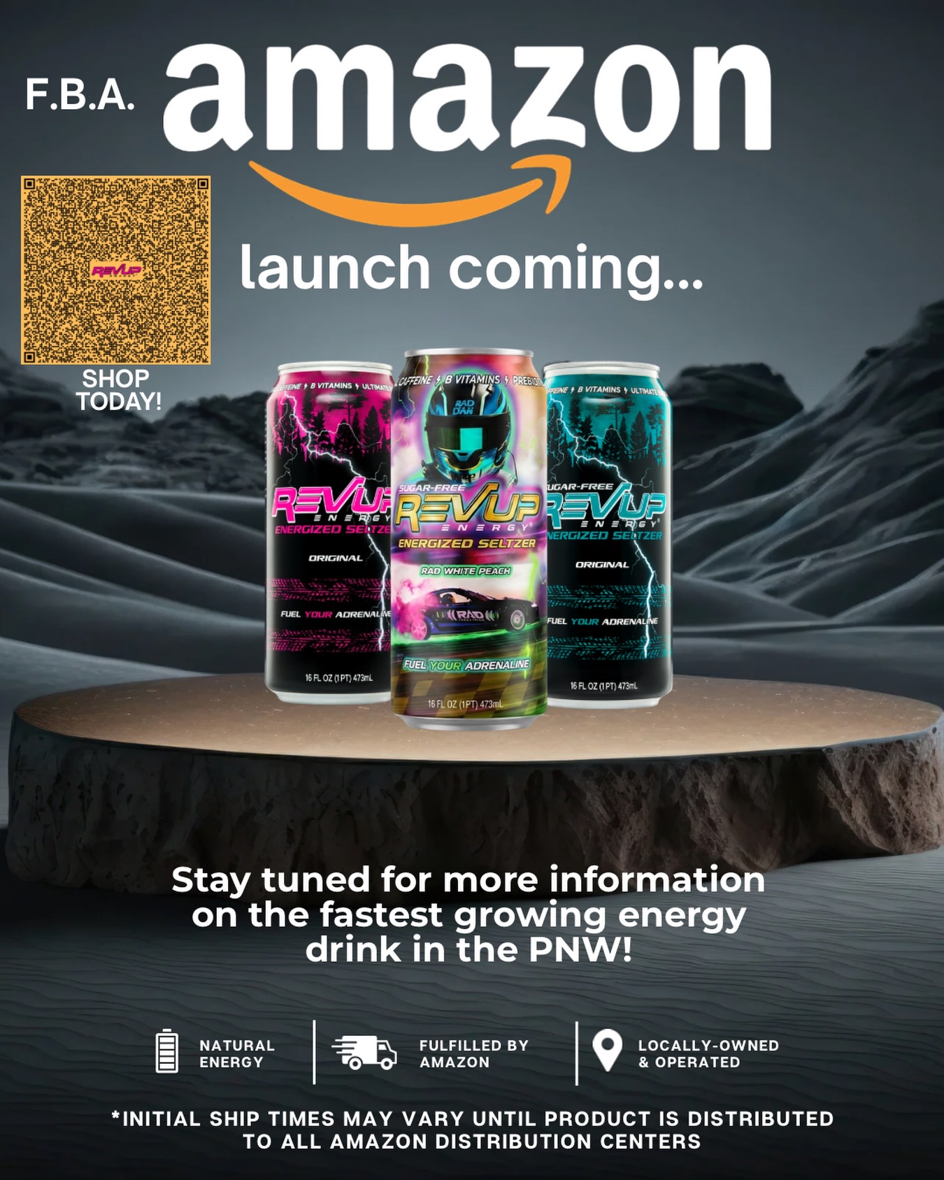 🚀 REVUP Energy will officially be live on Amazon soon!
You asked, we delivered. Getting your hands on clean, natural energy just got easier—soon you can order your favorite cans directly on Amazon and have REVUP shipped right to your door.
How to order:
* Scan the QR code in the graphic below (or tap the link in our bio!).
* Choose your flavors and place your order.
* Fuel your day! ⚡
*Shipping times may initially vary and will continue to get faster as our inventory is fully distributed to Amazon fulfillment centers across the nation!
Go grab your cans soon and let us know what you think! 🏁🔥
#REVUP #REVUPEnergy #AmazonLaunch #CleanEnergy FuelYourAdrenaline