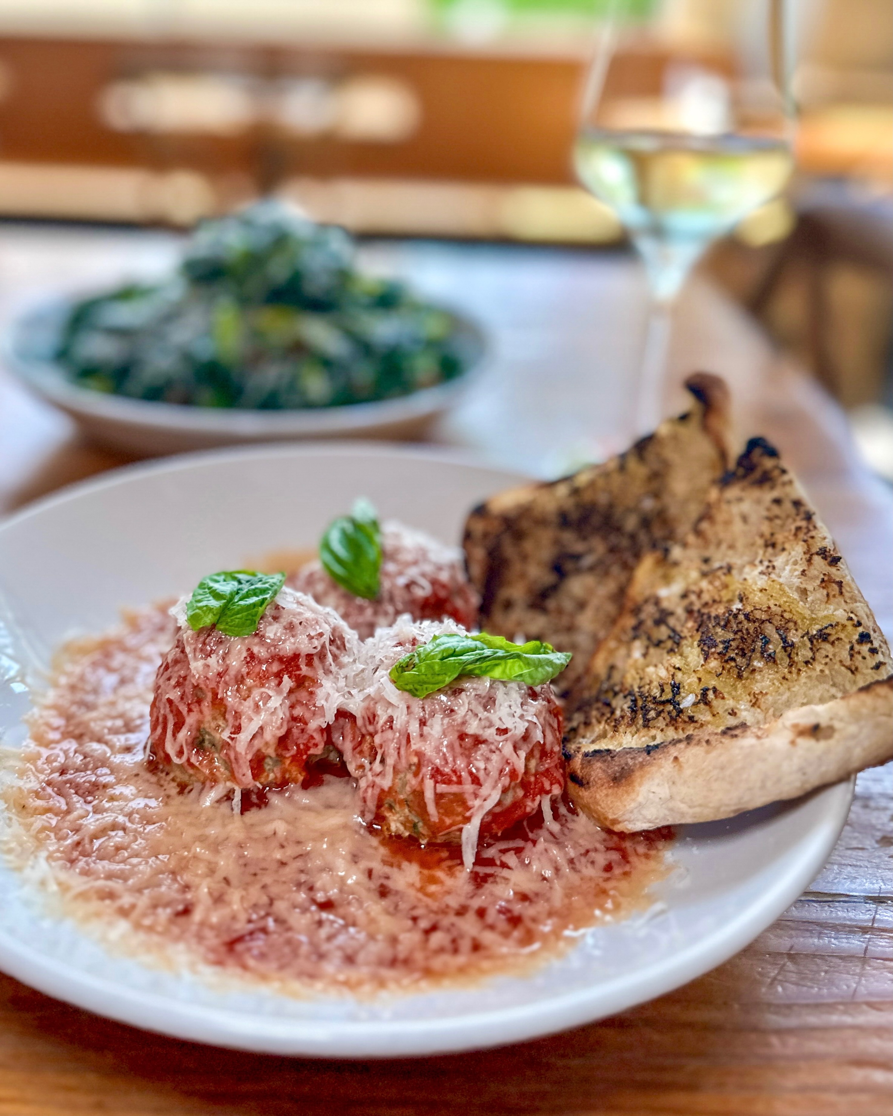 Italian meatballs + grilled sourdough. Here for lunch, here for dinner, always a good idea.