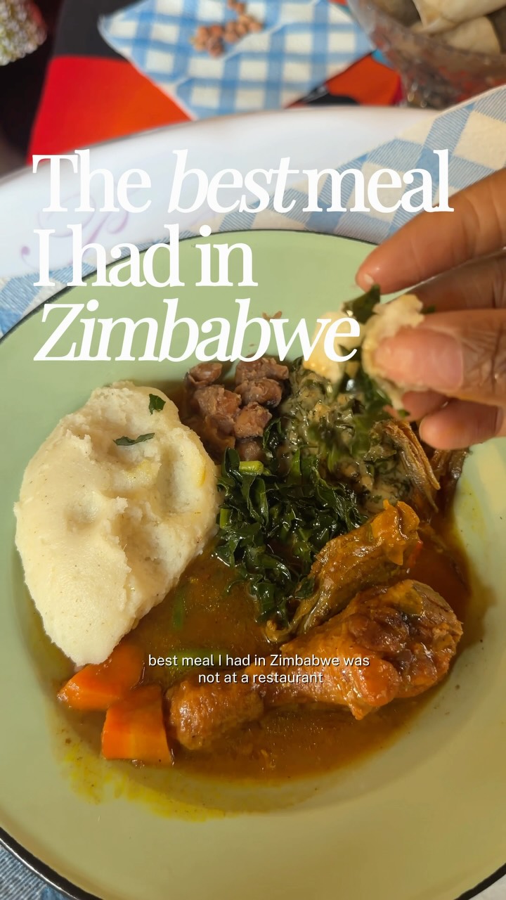 I love sadza, I love pap, I love Nshima, basically I love any thing that remotely resembles grits lol
This experience was organized by my hotel Samanzi @shongweselection
This was the best introduction Zimbabwean cuisine 🫶🏾