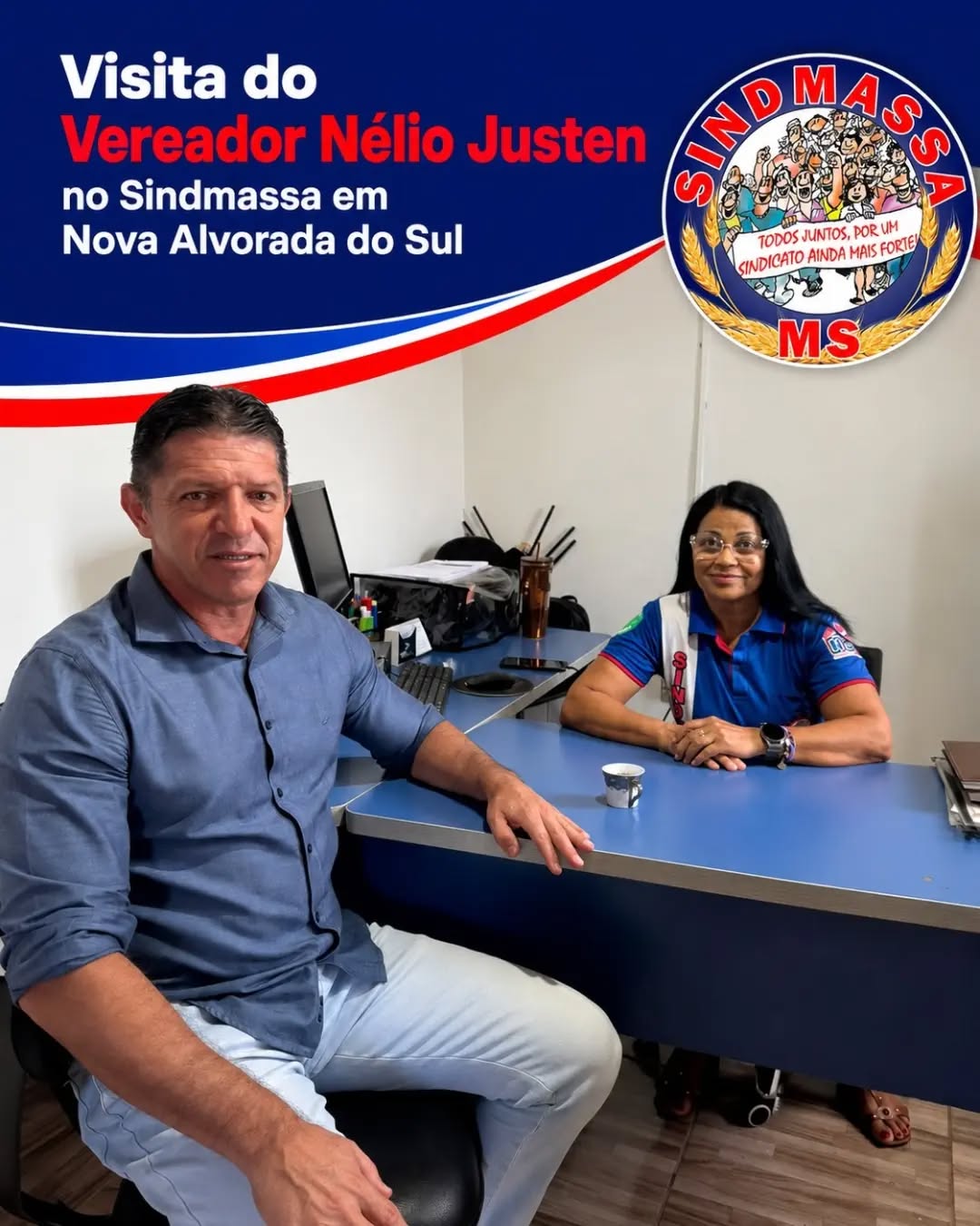 🏗️ Giro de Notícias SINDMASSA MS:
Crescimento em Nova Alvorada do Sul!
O SINDMASSA MS não para de crescer e se estruturar para melhor atender você, trabalhador! 🌾
Recebemos na Subsede de Nova Alvorada do Sul a importante visita do Vereador Nélio Justen. Nossa Diretora Leia Santana conduziu o encontro.
🏛️ Na pauta principal: a viabilização de uma nova área para a sede do SINDMASSA MS no município.
Um passo fundamental para ampliar nossa estrutura e nossa capacidade de luta na região!
Avançamos juntos! ✊
#SINDMASSAMS #NovaAlvoradadoSulMS #GiroDeNoticiasSindmassa #CrescimentoSINDMASSA #NovaSede GestaoSindicato VereadorNelioJusten SindicatoPertoDeVoce LutaeConquista