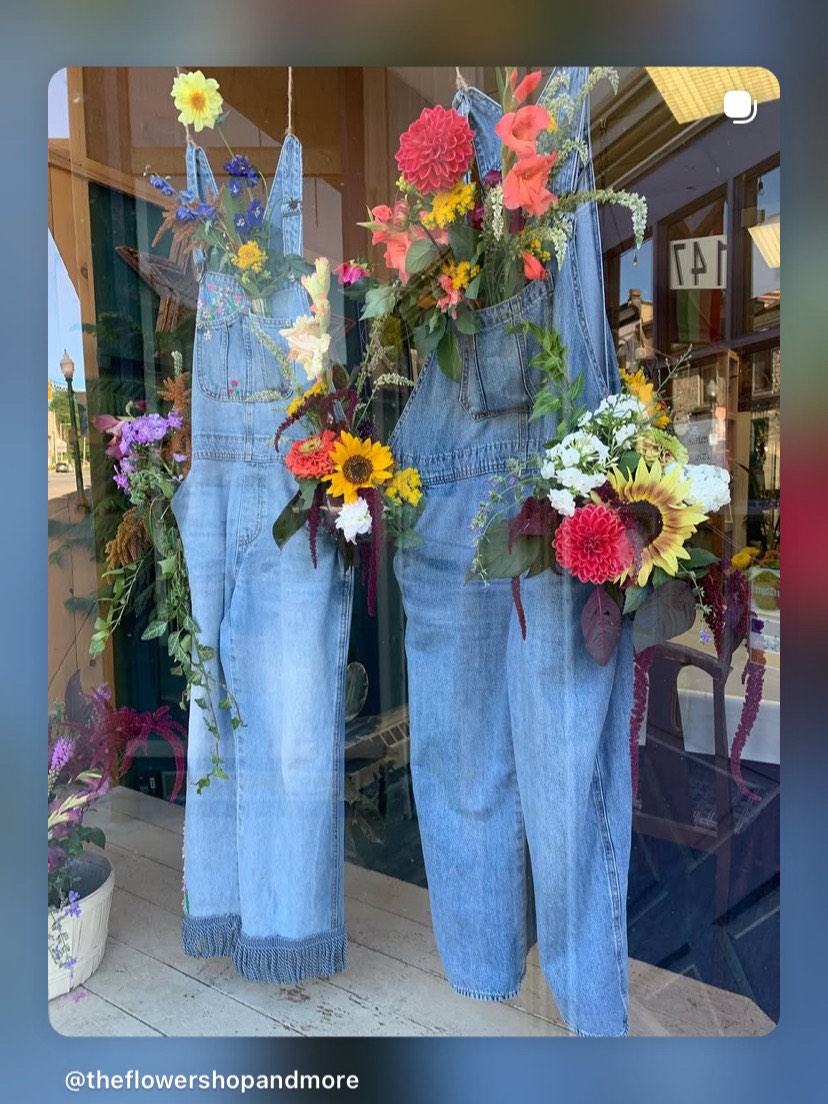 Happy Canadian Flowers Week! Join us to celebrate the best of Canadian flowers!
This week, we have filled the windows at The Flower Shop and More, St. Marys with fresh flowers (no small feat in those very warm south facing windows), with a nod to all things farm and flowers. Our overalls and workboots are bedecked and festive with live fresh flowers. We will continuously refresh them daily so the display will continue to be in the windows until Saturday at close of business. And then, as an added touch, we have crafted a field and farm scene from preserved local flowers - also seen in the windows.
Then, on Thursday thru Saturday this week we will have the best of local flowers available for you at the front of the flower shop right on Queen Street in St. Marys. Watch for the display and come out to support your local flower farmers! 🌸💐🌷
#theflowershopandmore #yourfloweremporium #thegardeninharrington #localflowers farmfreshflowers