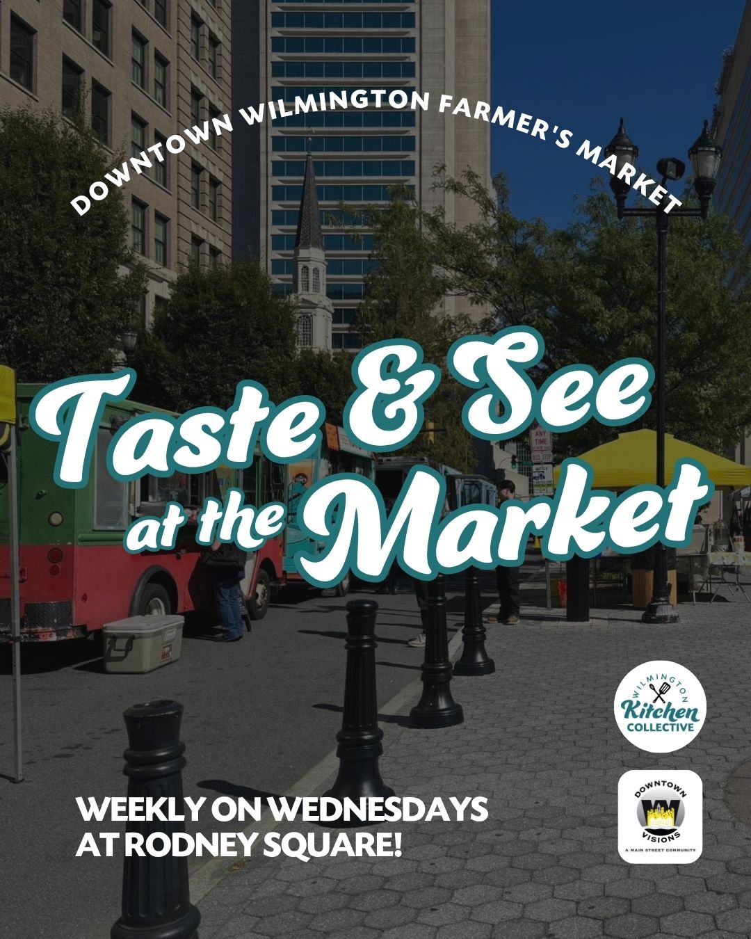 Just a reminder: You can find us at the Downtown Farmers Market at Rodney Square every Wednesday -- including tomorrow, Aug. 19, from 10 AM to 2 PM!
Support our culinary entrepreneurs, plus the other small businesses vending alongside us!
#WilmingtonDE #WKC #WilmingtonKitchenCollective #TheCollectiveWKC
