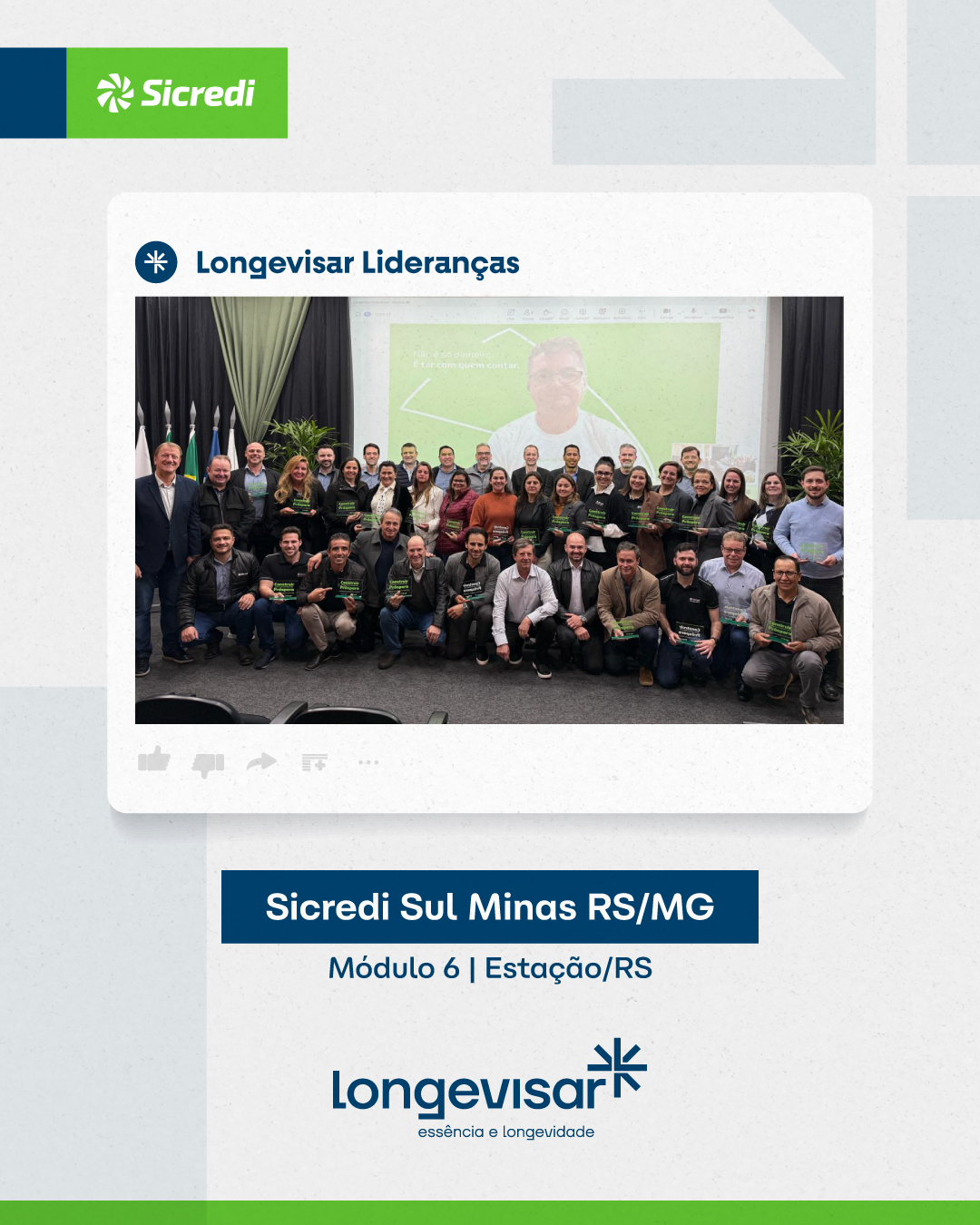 Vivemos intensamente o nosso propósito de fortalecer e estruturar cooperativas que promovem o desenvolvimento dos associados e das comunidades. Com alegria e entusiasmo, compartilhamos alguns momentos ao lado da Sicredi SulMinas.
Este evento proporcionou uma imersão profunda nos pilares da Governança Corporativa: Propriedade Coletiva, Direção Estratégica, Gestão Executiva e Fiscalização e Controle.
Atuar ao lado da administração da cooperativa em um projeto tão importante para o futuro da organização, seus associados e a comunidade em geral é uma honra para nós, da Longevisar!
Parabenizamos e expressamos nossa gratidão ao Conselho de Administração, ao presidente Euzébio Rodigheiro e à Diretoria Executiva da cooperativa pela liderança neste processo e pela confiança depositada na Longevisar! Vocês tornam este programa de formação possível e inspirador!
. . .
Essência e longevidade. 💎
Especialistas em governança corporativa para sociedades cooperativas. 🤝
📲 WhatsApp: +55 51 9 9825 2161
👉 Contatos no link da bio: https://linktr.ee/longevisar
💻 www.longevisar.com.br
#longevisar #cooperativismo #cooperativas #governança #gestão