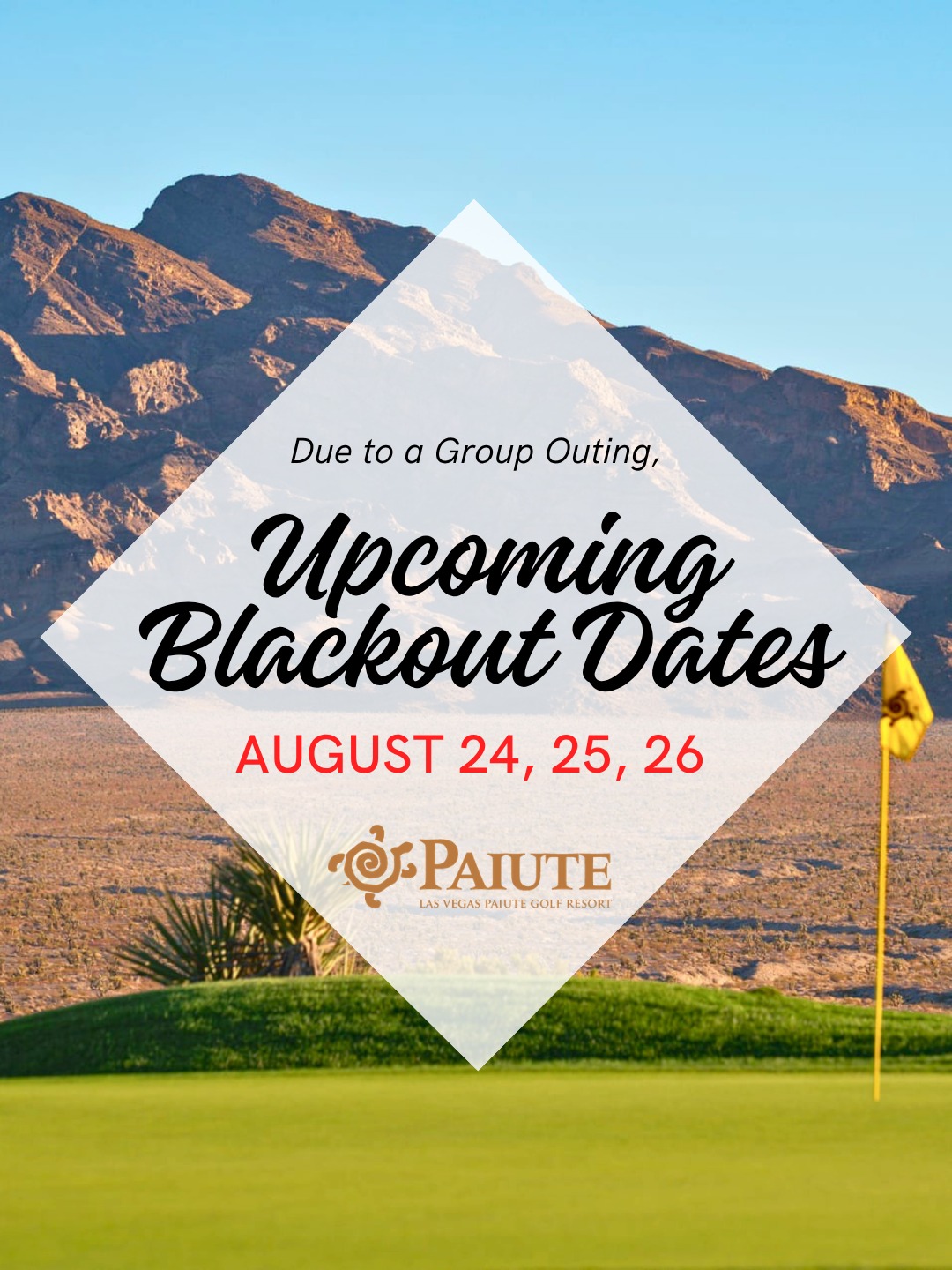 🚨Upcoming Blackout Dates🚨
No tee times or range use will be available on August 24-26. We apologize for the inconvenience!