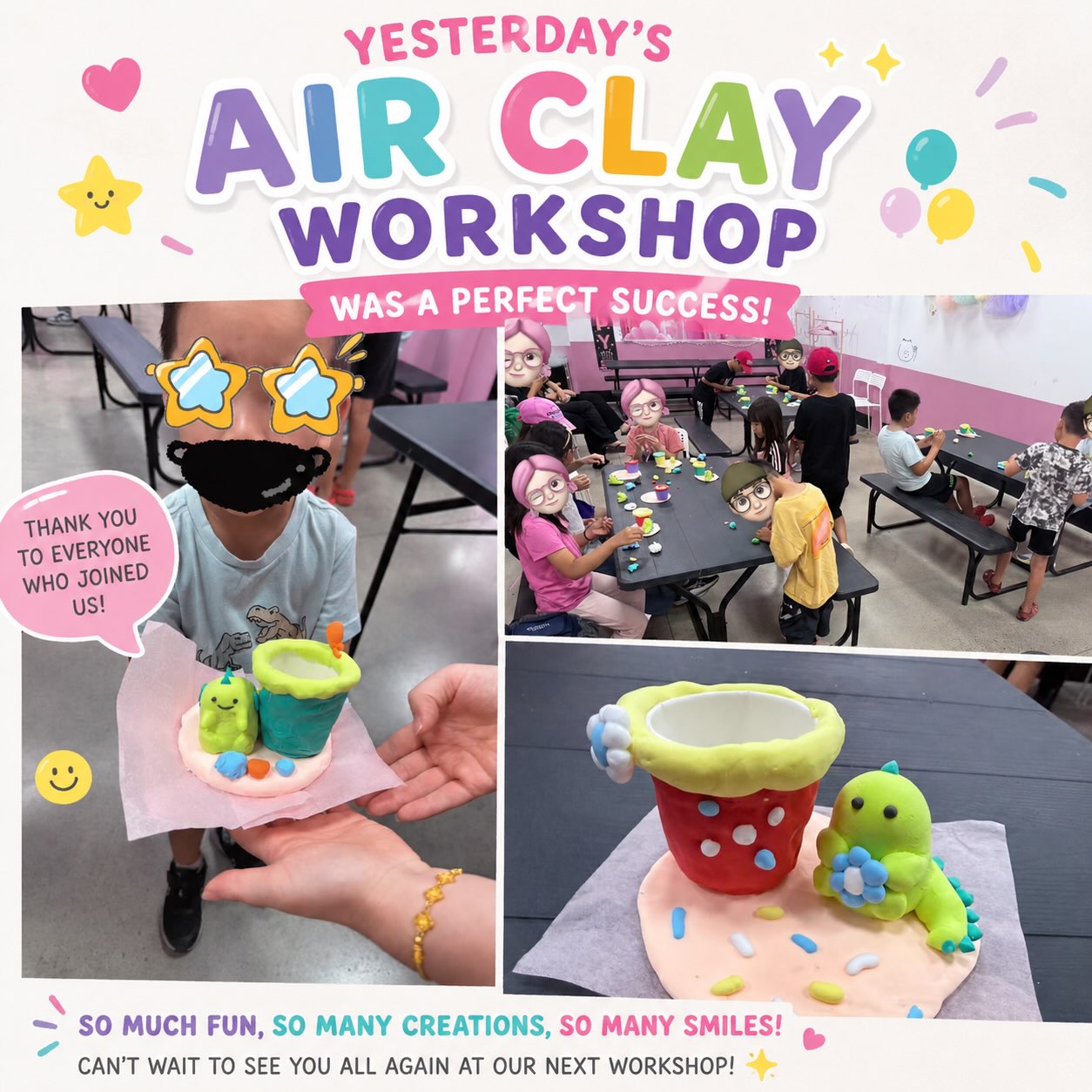 ✨ Yesterday’s Air Clay Workshop was a huge success! 🎨🩷
Thank you so much to everyone who joined us and made it such a fun and creative afternoon! 🥰 We loved seeing all the adorable creations and happy smiles! 🦕💕
Can’t wait to see you all again at our next workshop! 🎉
#OctoClaw #AirClayWorkshop #DIYWorkshop #KidsActivities #AuroraON NewmarketON TorontoKids CreativeFun