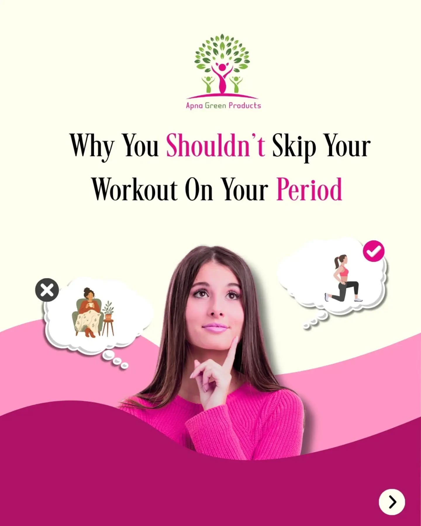 Think twice before skipping your workout on your period! 🌸 Gentle movement triggers endorphins to naturally soothe cramps, ease bloating, and fight off cycle fatigue.
Swipe through for the best period-friendly exercises! 👉 Save this for your next cycle.
Prioritize your health & shop organic:
Tap the link in our bio or visit www.apnagreen.com!
Shop now at www.apnagreen.com or
WhatsApp us at +91 72073 46641
#PeriodCare #PeriodWorkouts #CrampRelief #CycleSyncing #WomenHealth GentleMovement PMS relief ApnaGreenProducts