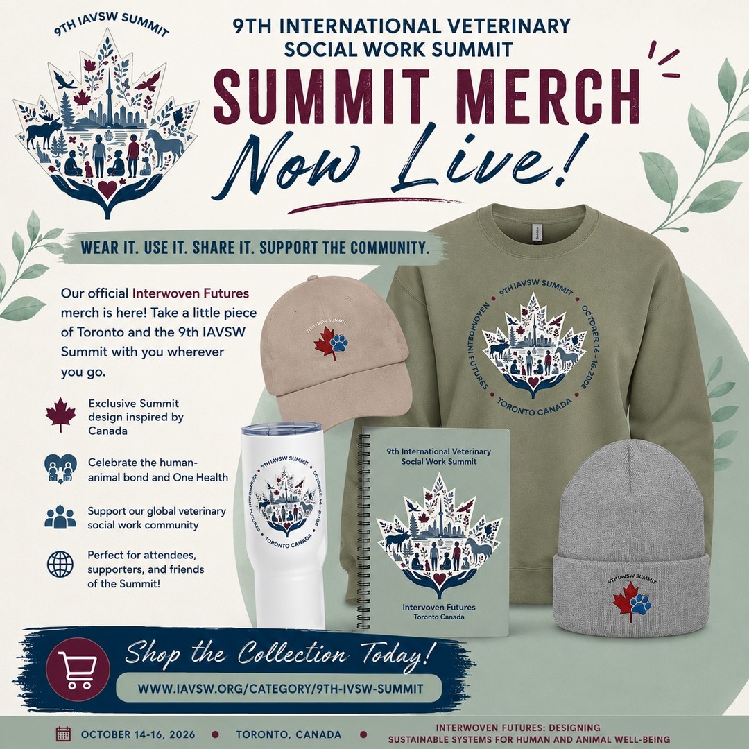🐾The 9th IAVSW Summit Merch Collection Has Arrived! 🍁
Our official Interwoven Futures merchandise is now available and features exclusive Summit artwork inspired by:
🍁 Canada
🤝 The human–animal bond
🌎 Community & One Health
💙 The connections that bring us together
Whether you're joining us in Toronto or supporting the Summit from afar, we've got something for everyone:
🧢 Hats
☕ Travel tumblers
👕 Sweatshirts
…and more!
🛒 Shop the collection today:
https://www.iavsw.org/category/9th-ivsw-summit
✨ Which item is your favorite? Let us know in the comments!
#IAVSW #VeterinarySocialWork #Summit2026 #InterwovenFutures #Toronto2026 #HumanAnimalBond #OneHealth #ConferenceMerch #ShopSmall #AnimalWelfare #9IVSWS