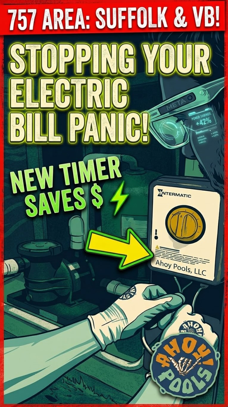 POV: Stopping a client’s electric bill from skyrocketing. 💸
Her pool pump was either running 24/7 or forcing her to walk outside daily to flip the switch manually. We installed a new automatic timer to run her system on autopilot, saving her time, stress, and money.
Need an equipment upgrade or quick repair? Let us automate your pool! 🏴☠️💦
#AhoyPools #757Pools #PoolRepair #VirginiaBeach #Suffolk