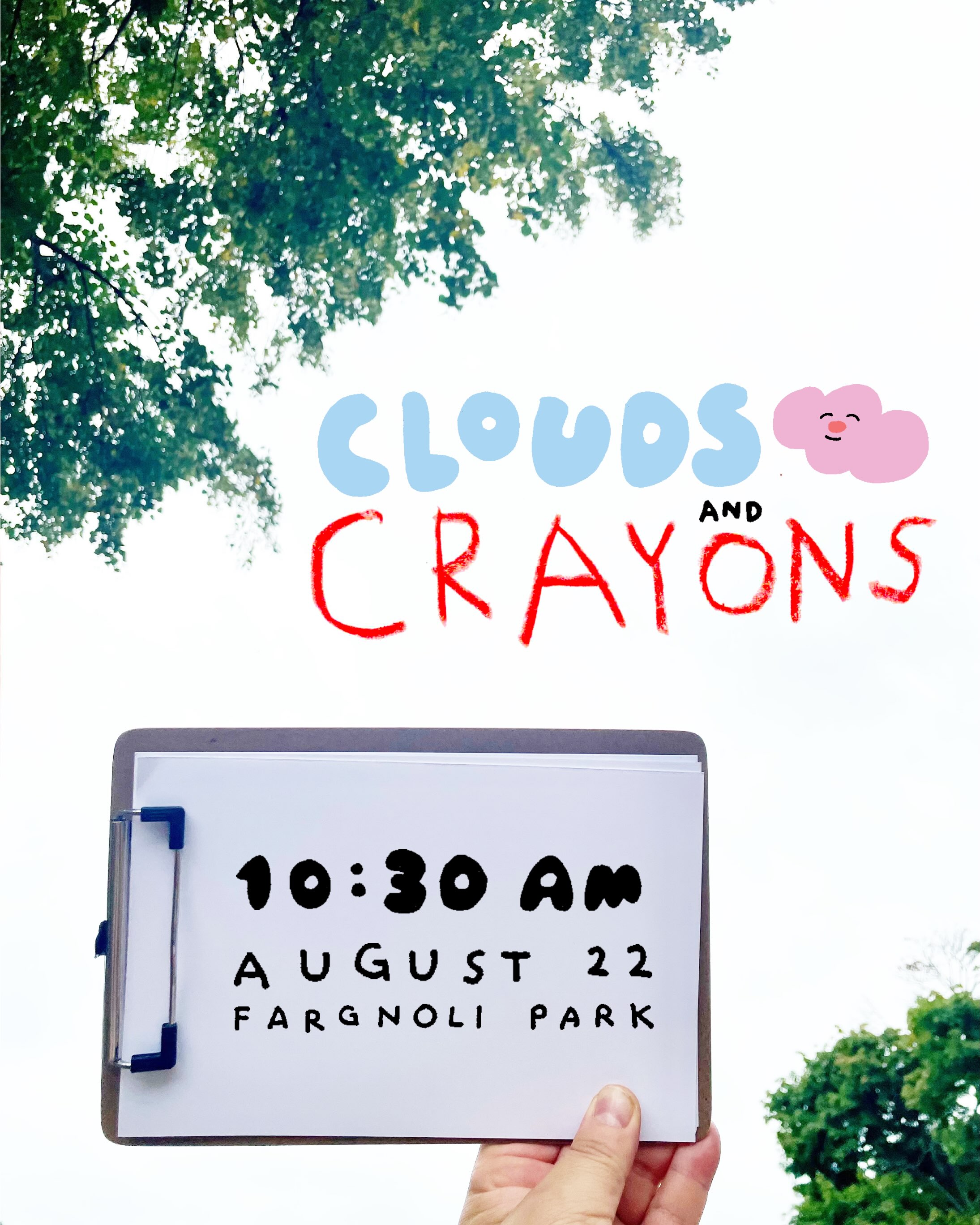 Hope you can join me for the next CLOUDS AND CRAYONS! I’ll be at Fargnoli Park this Saturday, 8/22 from 10:30am - 12:30pm! These “office hours” I’ve kept around Providence Parks have been cute and meditative and a really great way to appreciate being outside with the whole big sky as our source of inspiration. People have shared their observations, their feelings, and a bunch of laughs. Thanks to @pvdparks and @providenceact for giving us this opportunity through the Ely Fund program! See you this weekend!!!