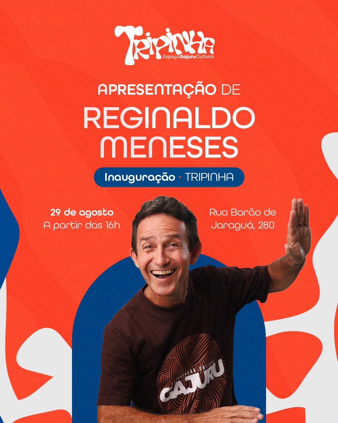 Reginaldo Meneses é o integrante mais antigo do Gajuru. Ele viu esse grupo nascer na rua e vai abrir a nossa casa com uma travessia pelos 31 anos de história.
Dia 29, na TRIPINHA. Rua Barão de Jaraguá, 280.
#ReginaldoMeneses #Gajuru31Anos #TRIPINHA #EspaçoGajuruCultural