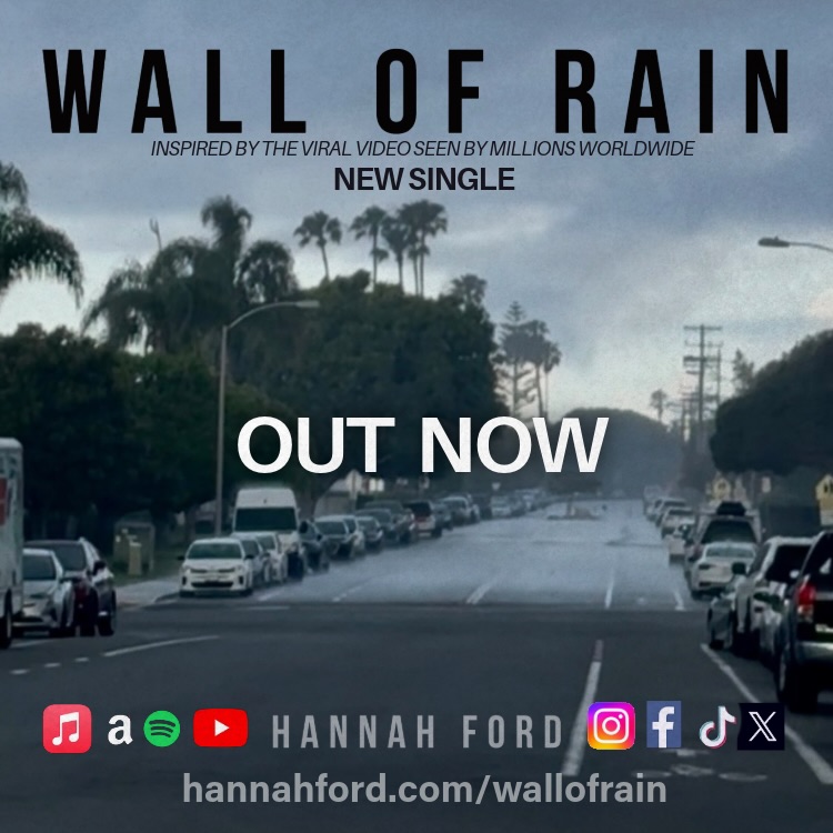 🌧️ WALL OF RAIN is OUT NOW! 😁🎵🎊
Inspired by the viral rain video seen by millions around the world, Wall of Rain is finally here.
🎧 Listen now on Spotify, Apple Music, YouTube Music & everywhere you stream music. Links in bio 🎧
Read the story: hannahford.com/wallofrain
🎬 Official music video coming soon.
#WallOfRain #HannahFord #NewMusicFriday #SingerSongwriter SanDiegoMusic
