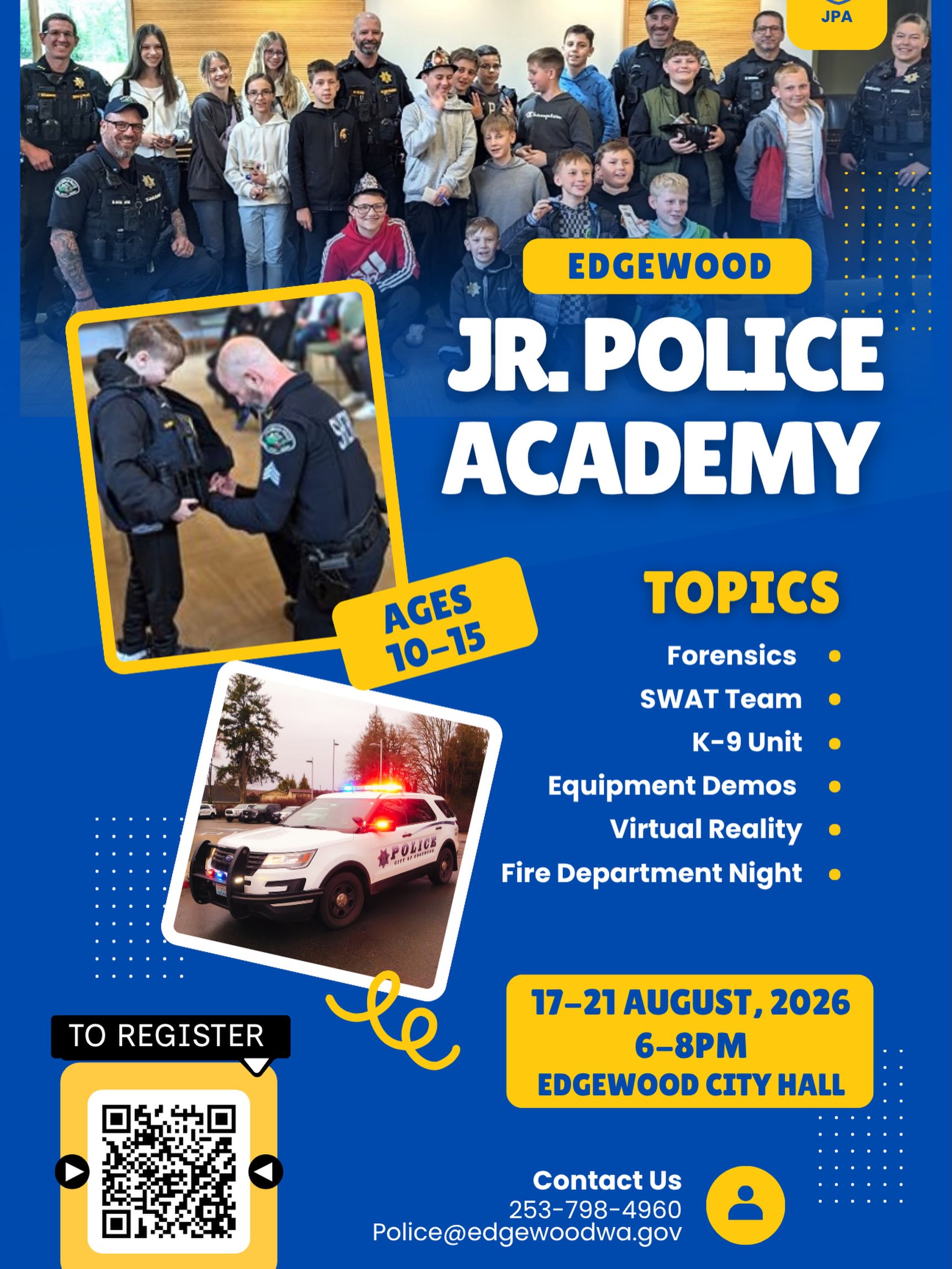 We’re proud to have the opportunity to be part of the Edgewood community and support an amazing experience like the Jr. Police Academy today! 💙💛
At The Backstage Foundation, we believe in the power of EXPERIENCE • COMMUNITY • OPPORTUNITY, and events like this give young people a chance to learn, connect, and grow in a safe and engaging environment.
Thank you to the @edgewoodpolice for welcoming us and allowing us to be part of this special week today! 👮♀️👮♂️✨
#TheBackstageFoundation #Community #Opportunity #Experience #JrPoliceAcademy