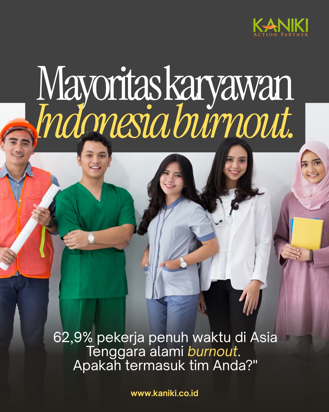 POV: 6 dari 10 rekan kerja kamu di Asia Tenggara 'termasuk Indonesia' lagi burnout.
Bukan cuma capek biasa. Karyawan yang burnout 2× lebih berisiko resign, dan produktivitas tim bisa turun 18-20%.
Tapi ada kabar baik, program wellbeing yang konsisten terbukti bisa menekan turnover sampai 25-40%.
Nah, ini yang bikin kami mikir ulang soal gathering akhir tahun. Kalau dirancang dengan tujuan yang jelas, gathering bisa jadi bagian dari solusi itu, bukan sekadar seremoni & foto bareng yang berakhir di galeri HP.
Swipe ➡️ buat lihat gimana kami mikirinnya.
Kalau perusahaan kamu lagi nyusun agenda akhir tahun, yuk ngobrol dulu bareng kami
👉 WA 0851-7995-7808
#AnotherExperienceFromKANIKI #KANIKIActionPartner #EmployeeEngagement #CorporateGathering #TeamCulture