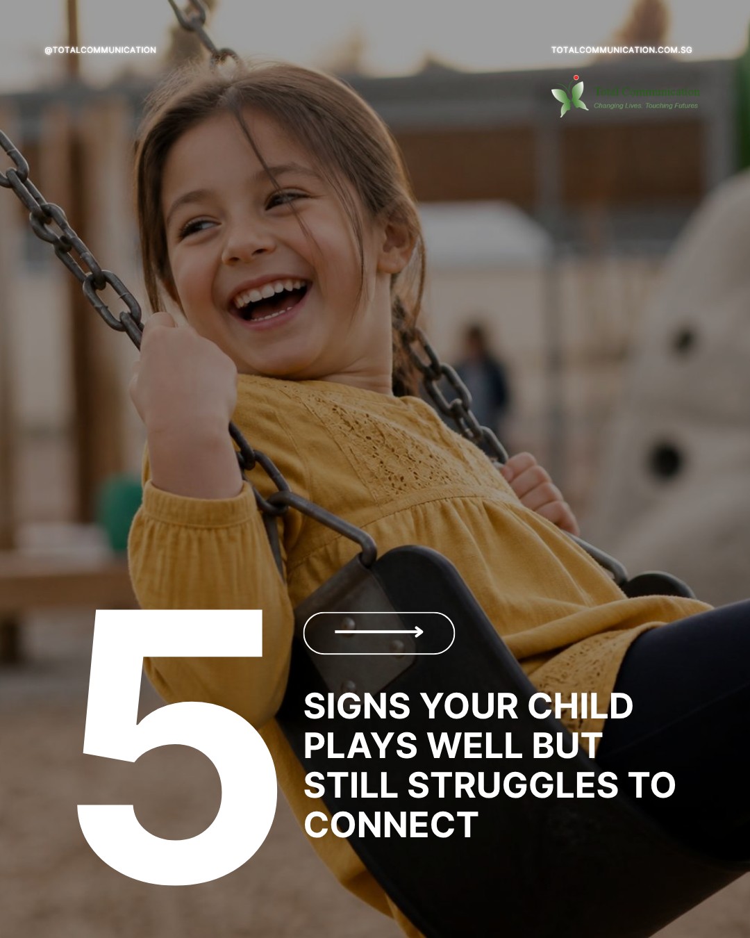 What if your child plays happily with others, but struggles when the toys are put away?
Some children find it hard to start conversations, ask questions back, or keep an interaction going even when they enjoy playing with other.
Conversation is a skill, and it can be learned.
With the right support, children can build confidence in expressing themselves, asking questions, and connecting with others.
If you'd like to better understand your child's communication skills, we'd love to connect š
š +65 9115 8895
š www.totalcommunication.com.sg
#CommunicationSkills #SpeechTherapy #SocialCommunication