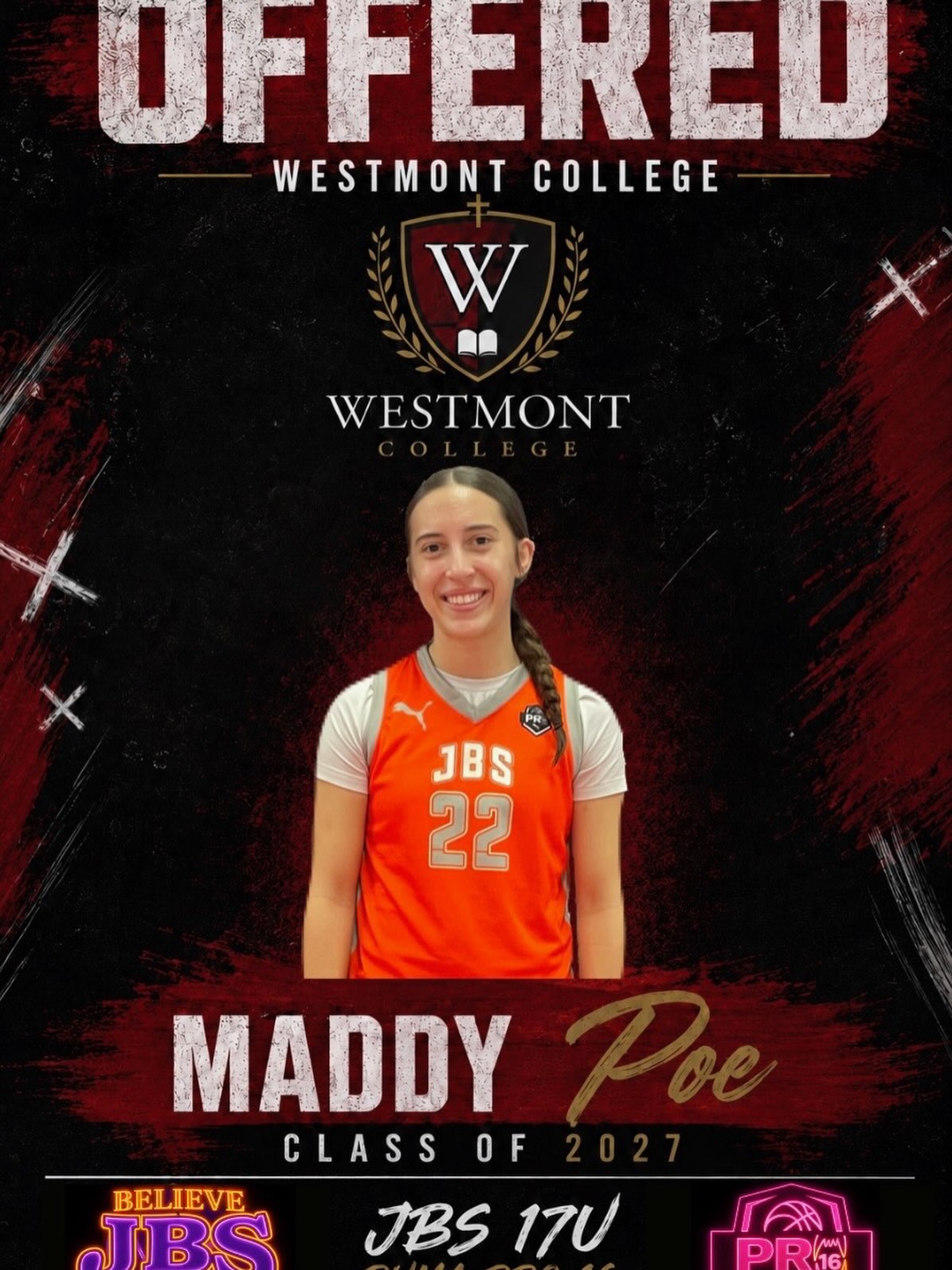 Congratulations to Maddy Poe, C/O 2027, on receiving an offer to continue her basketball career at Westmont College!
Maddy is one of the hardest-working players in her class, and her dedication, commitment, and relentless work ethic have truly paid off. We couldn’t be more proud of you, Maddy!
Keep working. Keep believing.
Just believe! 🏀🔥🏀