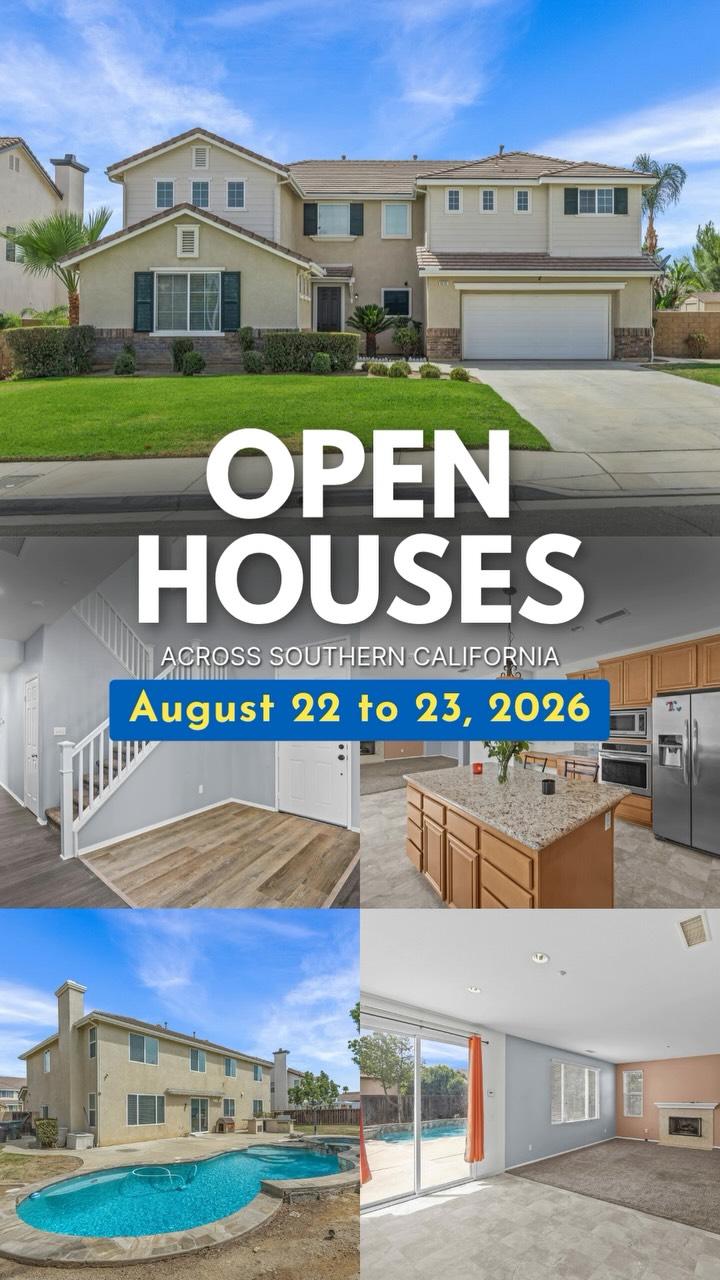 🏡 Open Houses This Weekend!
Looking for your next home? Our agent partners are welcoming buyers across Southern California this weekend. Take a tour, explore your favorites, and maybe find the one! ✨
📍 Norco • Riverside • Huntington Beach • Lake Elsinore • Corona • Upland • Chino & more
Save this post and stop by an open house near you!
#OpenHouse #OpenHouseWeekend #SoCalRealEstate #InlandEmpireRealEstate #RiversideCounty