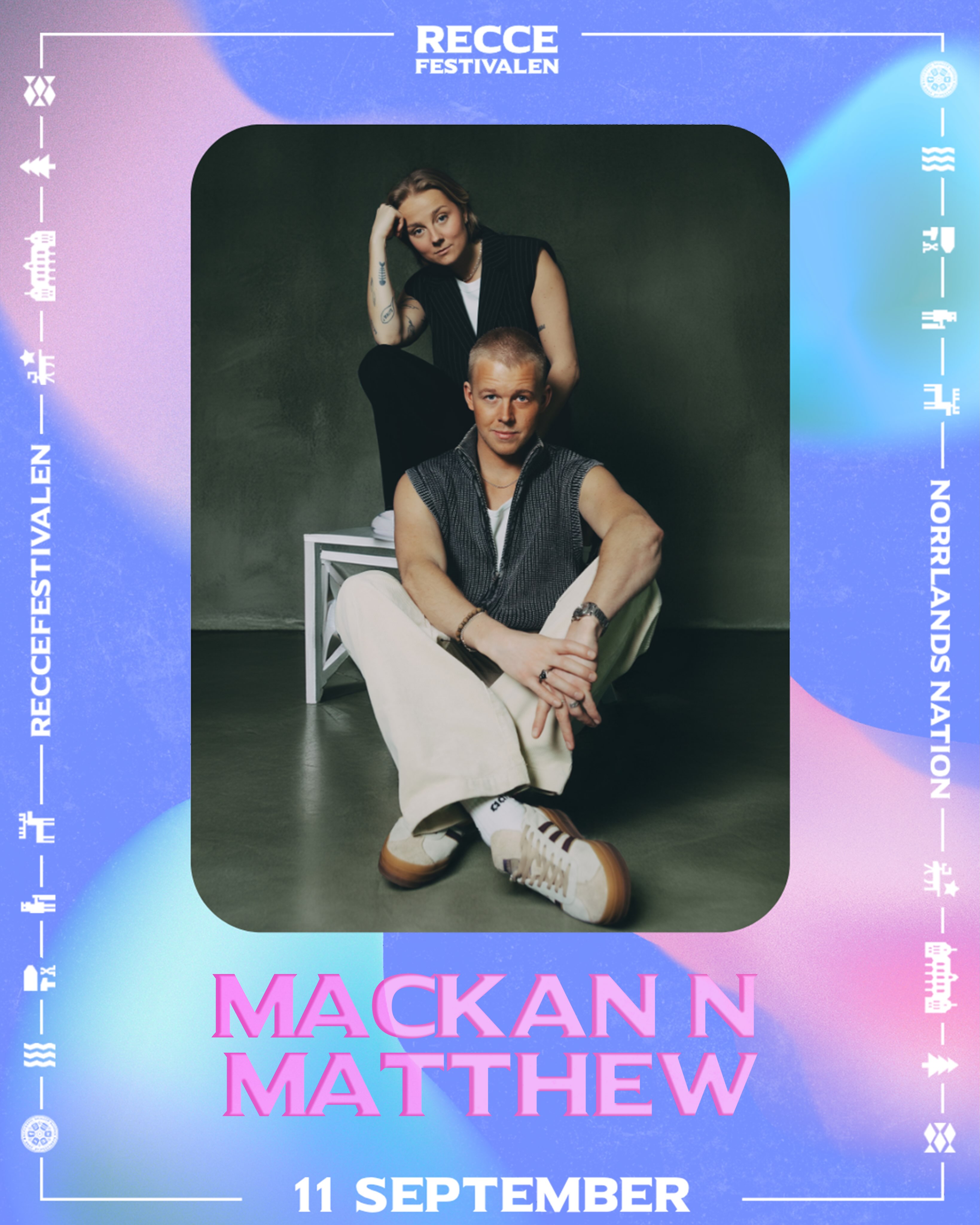 Norrlands nation kan med glädje presentera RecceFestivalens nästa liveakt: Mackan n Matthew!
⭐MACKAN N MATTHEW⭐
Mackan n Matthew är ett band med syskonparet Marcus och Anna i täten.
Tillsammans med Mattias Palm, Noor Demoulin, Edvard Manell och Lukas Jonsson spelar de egenskrivna låtar med livet som inspiration och i en härlig blandning av svensk pop, texter som berör och maffig stämsång, vilket helt enkelt inte går att ogilla. Mackan n Matthew bildades redan 2015 och har sedan dess stått på många scener runtom i landet. I år är de aktuella med de tre nya singlarna “En på miljonen”, “Första åren av mitt liv” och “Signaler och Substanser”. De gästade senast RecceFestivalen 2023 vilket blev succé, och vi på Norrlands är glada att välkomna dem tillbaka i år.
När: Fredag 11 september, 23:00
Var: Discot, Norrlands nation
ID och nationskort krävs.
⭐Varmt välkomna!⭐
___
Norrlands Nation is thrilled to present RecceFestival’s next live act: Mackan n Matthew!
⭐MACKAN N MATTHEW⭐
Mackan n Matthew is a band led by siblings Marcus and Anna. Together with Mattias Palm, Noor Demoulin, Edvard Manell och Lukas Jonsson, they perform original songs inspired by life, blending Swedish pop with touching lyrics and powerful harmonies - a combination that’s simply impossible to dislike. Mackan n Matthew formed back in 2015 and have since performed on numerous stages across the country. This year, they’re making waves with three new singles: “En på miljonen,” “Första åren av mitt liv,” and “Signaler och Substanser.” They most recently performed at the RecceFestival in 2023, which was a huge success, and we at Norrlands are excited to welcome them back this year.
When: Friday, September 11, 23:00
Where: Discot, Norrlands Nation
ID and nation card required.
⭐Welcome!⭐