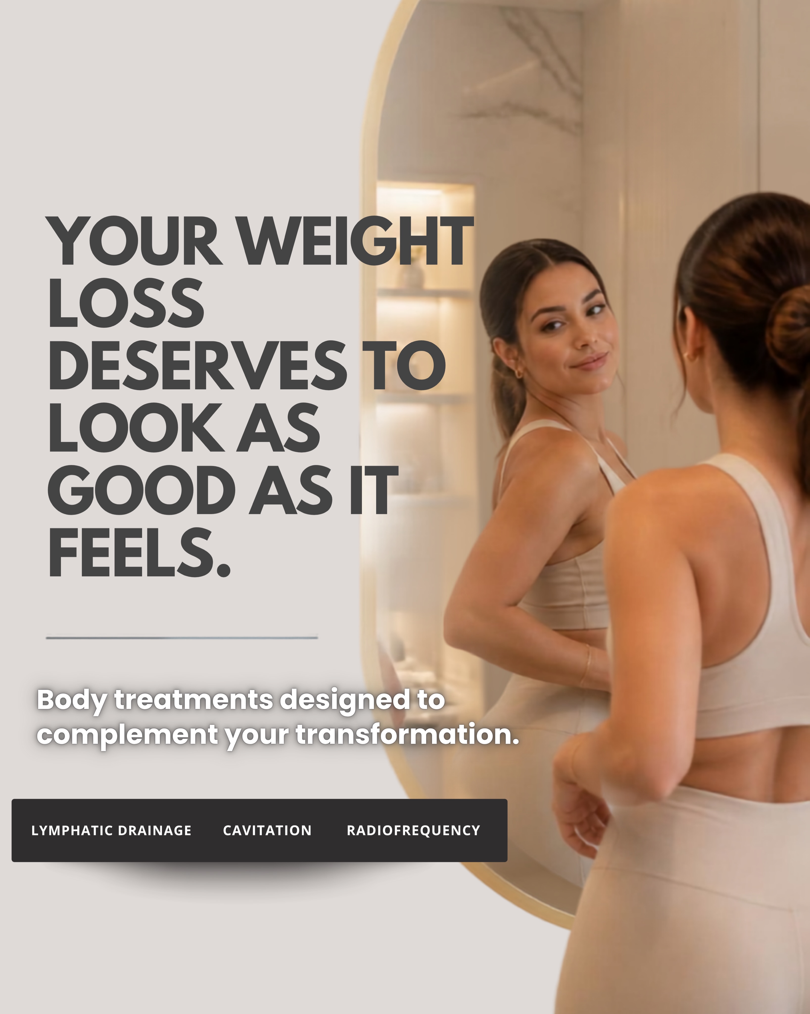 Losing weight is only one part of your transformation. Now it’s time to help your results look as good as they feel.
If the scale is moving but you still feel puffy, notice areas that are changing more slowly, or want a firmer and more defined-looking contour, a personalized body treatment plan may help complement your progress.
At B.O. Medical Center in Jacksonville, we offer:
💧 Lymphatic Drainage — supports fluid movement and promotes a lighter, less swollen appearance.
✨ Cavitation — a non-invasive body treatment designed to improve the appearance of localized areas and enhance body contour.
🔥 Radiofrequency — may support collagen production and improve the appearance of skin firmness, texture, and elasticity.
Every body changes differently. That’s why we evaluate your individual needs and goals before creating a personalized body protocol.
Schedule your evaluation today.
📍 6100 Greenland Rd, Suite 301
Jacksonville, FL 32258
📲 Call or text: 904-467-4431
Serving Jacksonville, St. Johns, Mandarin, Nocatee, Fruit Cove, and Orange Park.
B.O. Medical Center
Weight Loss • Wellness • Body Contouring
INSPIRE CHANGE
These treatments complement, but do not replace, a medical weight-loss program, proper nutrition, and physical activity. Individual results may vary.