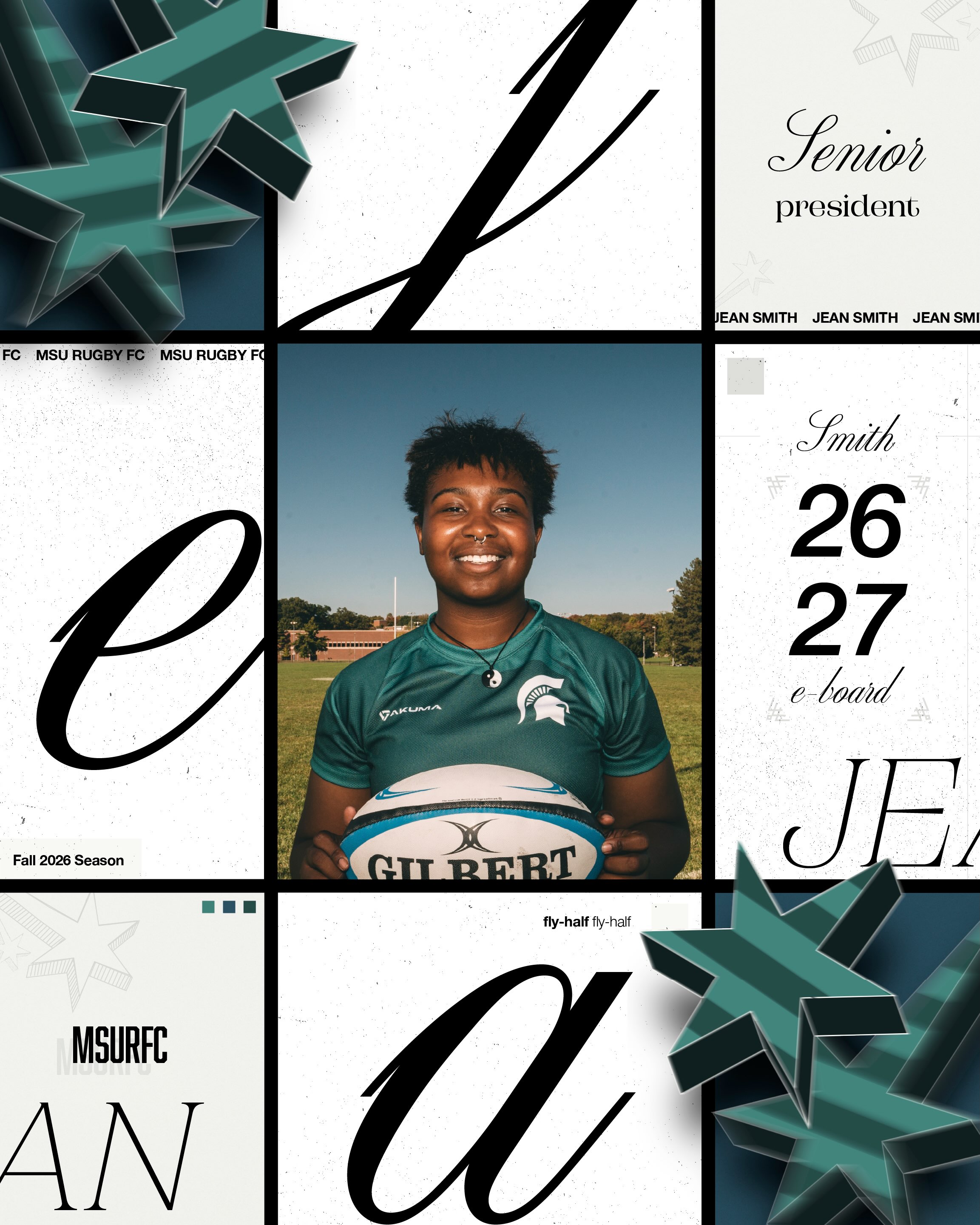 Meet our 2026-2027 E-Board! We have an incredible group ready to take this year by storm.
Starting with our Madame President, Jean Smith, who is entering her 4th year on the team as an absolute unit at fly-half in our backs squad. Jean is a Senior studying Civil Engineering and is most looking forward to coming back stronger than last season, competing hard, and seeing what our team is capable of achieving.
Our Vice President, Addie Mayer, our beloved hooker and talented forward, is entering her 3rd year with the team. Addie is a Junior studying Secondary Social Studies Education with a minor in Women and Gender Studies. She is most looking forward to spending time with her teammates both on and off the pitch.
Our Match Secretary, Sasha Jones, is everyone’s favorite wing and is starting her 3rd year on the team. Sasha is a Junior studying Environmental Studies and Sustainability with a minor in Entomology. She is most looking forward to growing and developing as a team (and hopefully winning a lot of matches!).
Our Treasurer, Anna Schneider, is entering her 4th year as one of the forward pack’s most skilled props. Anna is a Senior studying Animal Science with a minor in Agribusiness Management, and she is most looking forward to winning every single scrum this year.
Our Apparel and Fundraising Chair, Madison Cole, is a forward and a true beast of a flanker entering her 2nd year with us. Madison is studying Zoology on the Pre-Ver track and is most looking forward to improving at rugby, being competitive in practices and games, and getting closer with her teammates.
One half of our Rookie Coordinating duo, Keira Concannon! Entering her 3rd year as a lock and highly admired forward, Keira is studying Advertising Management with a minor in Sales Leadership. She is most looking forward to welcoming all of our new members to the team.
The other half of our Rookie Coordinating duo is Payge Charnas, who is entering her 4th year on the team as the forward pack’s dream 8-man. Payge is a Senior studying Packaging and is most looking forward to a great season and seeing fresh faces on the pitch.
Our Social Chair, Emily Filippis, is a fierce forward who dominates at