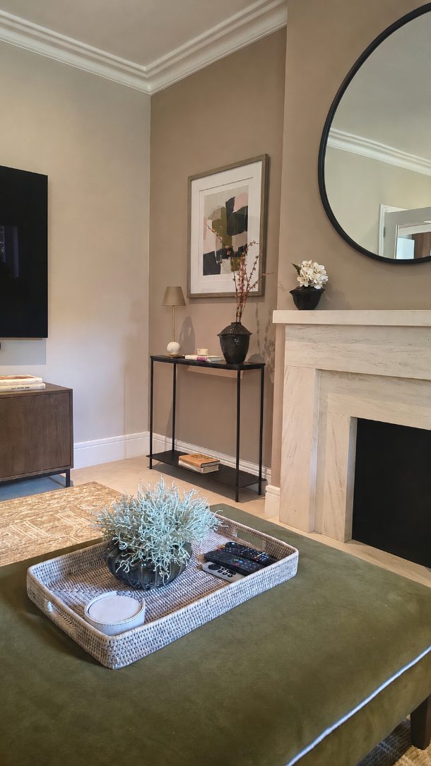 The snug in my Reigate project is nearing completion.
This home is a new build, so the room did not need a major renovation. The shape was awkward, my client struggled with the layout and the space felt cold and uncomfortable.
My Curated Room Design service was the right fit here. I worked in a deep, warm palette to give the room a cocooning feel. A bespoke olive green velvet footstool sits at the centre. The extra-large rug is hand-woven in a traditional heritage design that works in this modern space. The room has become their favourite, a space they use every evening as a family.
If you have a room that has never felt right, I can help you make the most of it.
Book a discovery call via the link in my bio. 🤎
.
.
.
Curated snug room in a Reigate new build. Interior design in Reigate and Surrey.
Interior Designer Surrey │ Interior Designer Reigate │ Living Room Design Surrey
#InteriorDesignSurrey #ReigateInteriors #LivingRoomDesign #CuratedRoomDesign
#SnugRoomDesign
