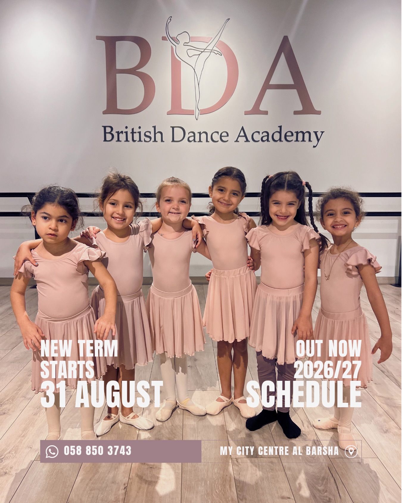 ✨ OUR NEW 2026/27 SCHEDULE IS HERE! ✨
A brand new academic year of dance is almost here at British Dance Academy! 💗
Our 2026/27 schedule is now available, with classes across:
🩰 Ballet
🔥 Hip Hop
🤸 AcroDance
✨ Lyrical
🎭 Jazz
🩰 Pointe
Whether your child is continuing their dance journey with us or looking to try something new, there’s plenty to look forward to this year! ✨
📅 New term starts Monday, 31st August 2026
Spaces are limited across our classes, so now is the perfect time to secure your child’s classes for the new term.
📲 Contact our Student Support Team by WhatsApp on 058 850 3743 to get your classes booked in now!
#BritishDanceAcademy #DubaiDance #KidsDanceDubai #BalletDubai #danceclassesdubai