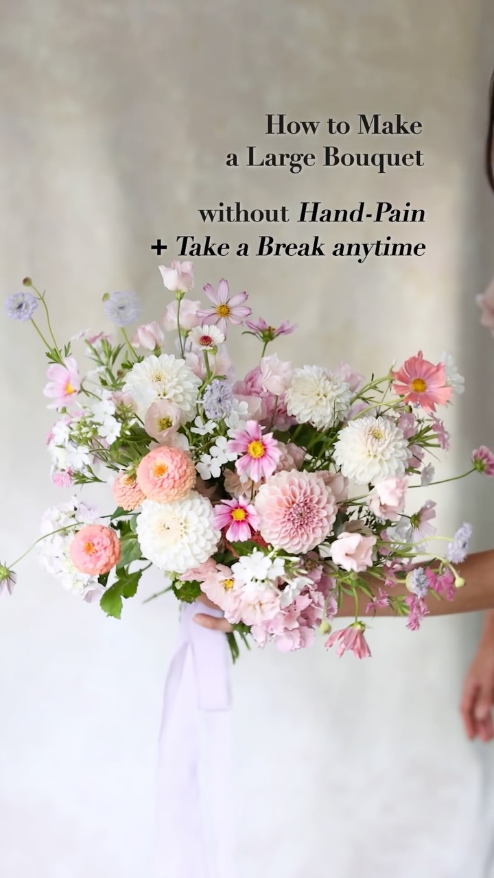 When I’m asked to make a large bouquet and need lots of stems, I don’t have to hold them all in my hands while I work. The StemSlider holds the stems for me, so my hands can relax. 🌿 And I can take a break whenever I need to. ☕️
I actually had to stop in the middle of making this bouquet to pick up my kids. I placed it in the cooler and came back to it the next day. The stems stayed hydrated, and I could just continue where I left off.
These are two things I really love about working with the StemSlider, my hands can relax while I’m working, and I can step away from my bouquet and come back to it later. 😊
Bouquet tool: StemSlider System by koko flora
.
.
.
.
.
#stemslider #stemsliderbouquet #handsfreebouquet #weddingbouquets #bridalbouquet