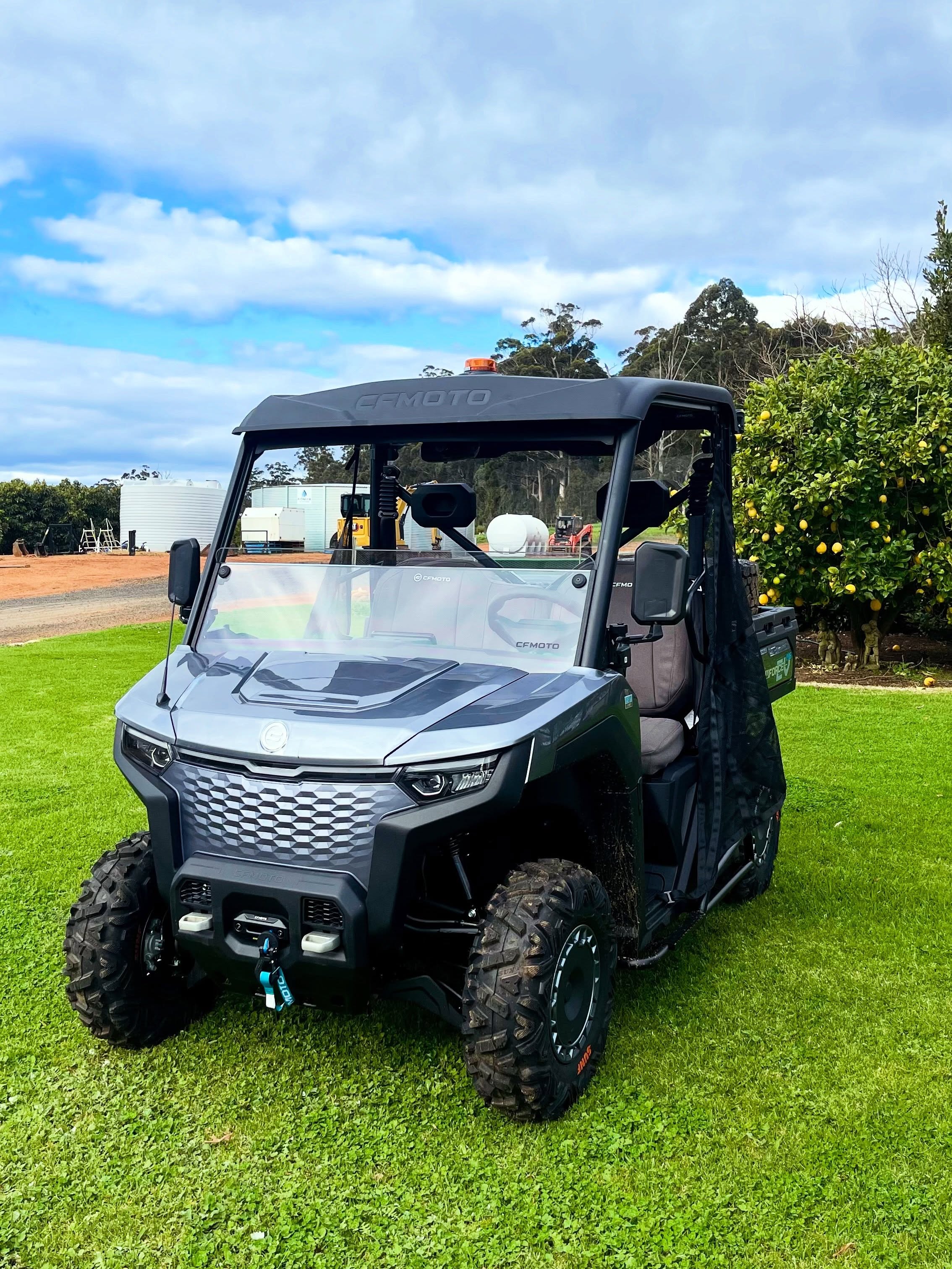 Congrats Justin on your new Electric CFMoto! ⚡️
Our team had the pleasure in delivering this new U6 EV UTV to farm and what a beast it is!
🔋 100% Battery Powered
🤫 Silent Operation - No Noise
💨 80Km/h Top Speed
🛞 110Km Battery Range
🎵 Built In Stereo - Bluetooth / Apple CarPlay
💻 BIG Digital Touch Screen Dashboard
:+ Lots More
Justin chose some impressive upgrades including Premium AT Tyres, Canvas Seat Covers, Beacon + Licensing & More
#cfmoto #utv #manjimup #pemberton #bridgetown