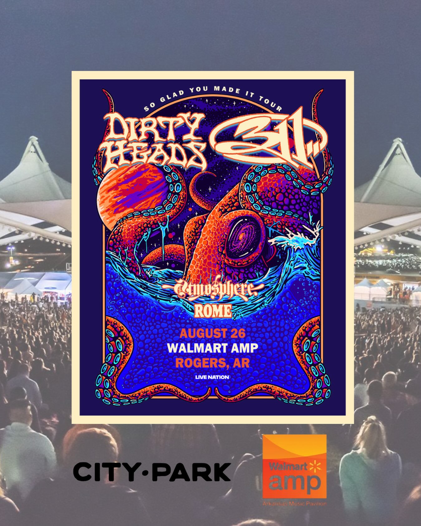 *Giveaway closed* GIVEAWAY TIME! 🎶 We’re teaming up with @walmart_amp to send TWO lucky winners to see Dirty Heads + 311 on August 26! 🤘🌴
Each winner will receive:
🎟️ 2 lawn tickets
🔊 AMP Underground access
🌙 A night of live music at the Walmart AMP!
🧢 City Park hat
💳 $50 City Park gift card
👕 One of our blue City Park button-downs from Hi-Fin
HOW TO ENTER:
1️⃣ Follow @cityparkfayetteville + @walmartamp
2️⃣ Like this post ❤️
3️⃣ Tag 3 friends in the comments who you’d bring with you!
✨ Want extra entries? Repost this giveaway to your Instagram Story and tag @cityparkfayetteville for 2 additional entries!
⏰ Giveaway ends Sunday, August 23 at 12 PM CT. Winner(s) will be contacted via DM from @cityparkfayetteville ONLY.
Good luck! And may the best concert crew win. 🎸
No purchase necessary. This giveaway is not sponsored, endorsed, administered by, or associated with Instagram.